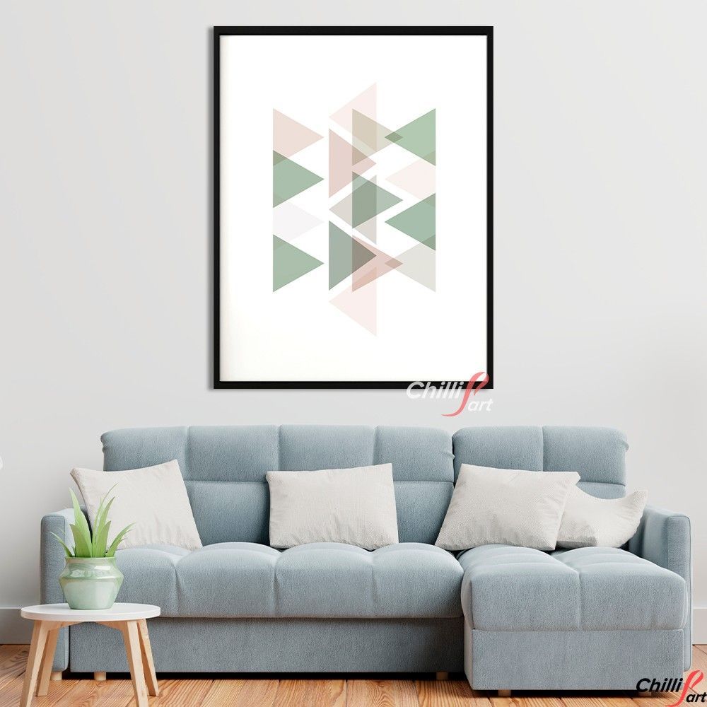 Картина Pastel Triangles Green