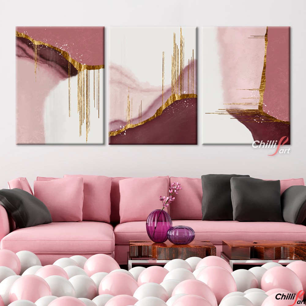 Картина Golden Pink Abstract