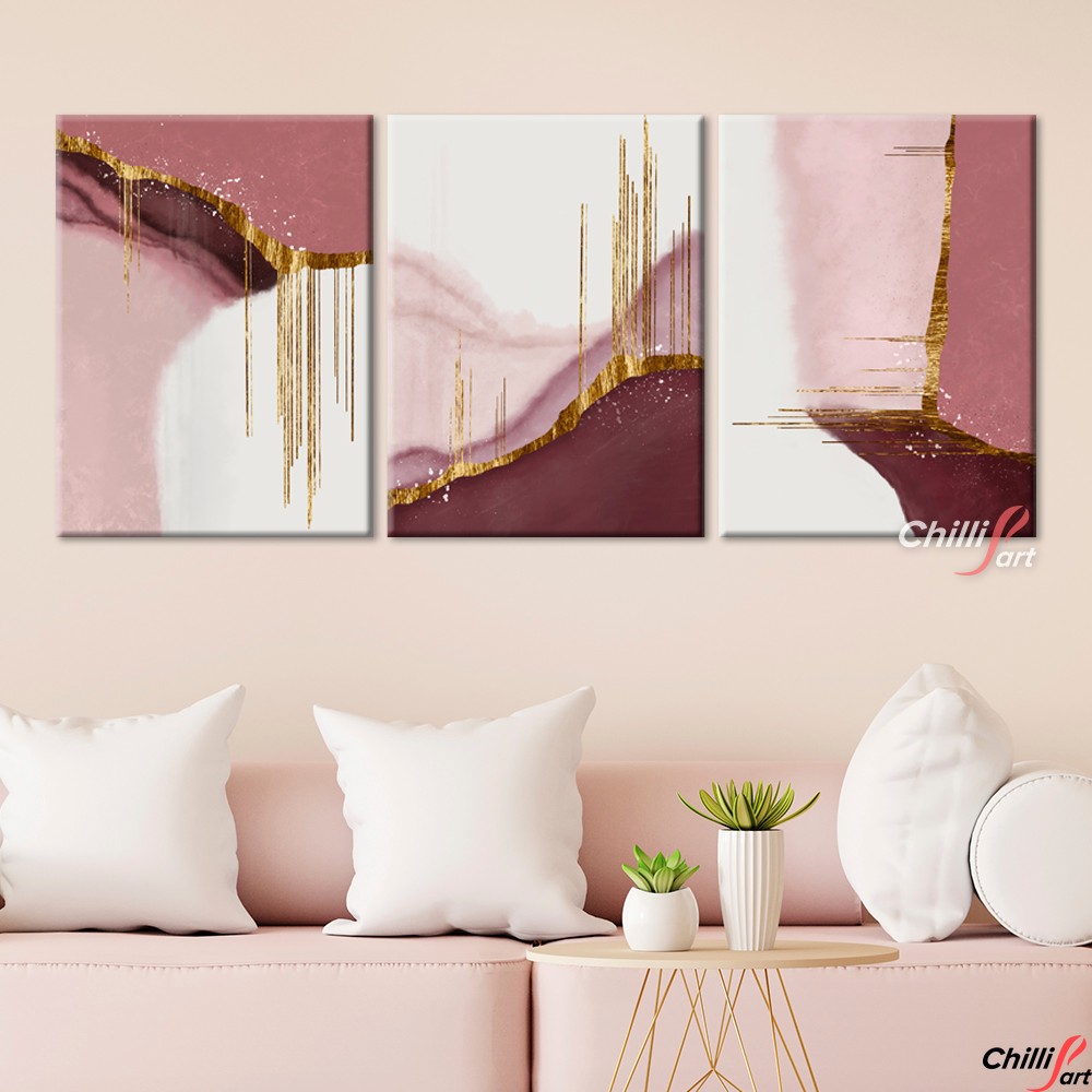Картина Golden Pink Abstract