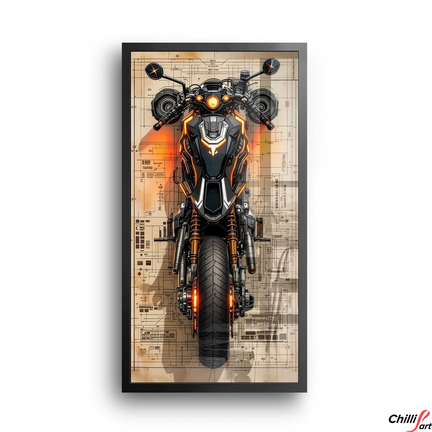 Картина Voltage Blueprint - 40х80 см - БЕЗ РАМКИ