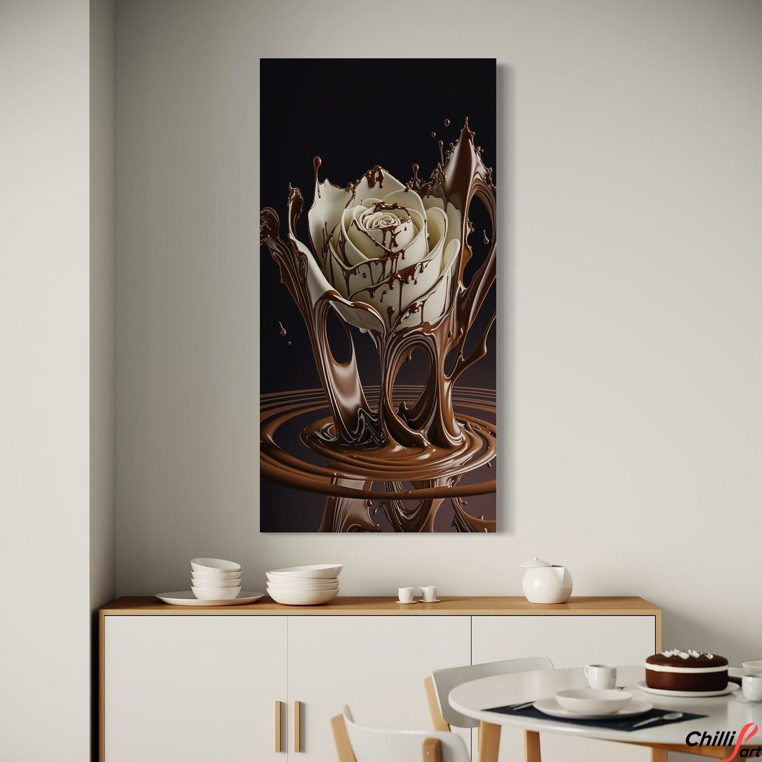 Картина Rose in Chocolate - 40х80 см - Рамка + Скло