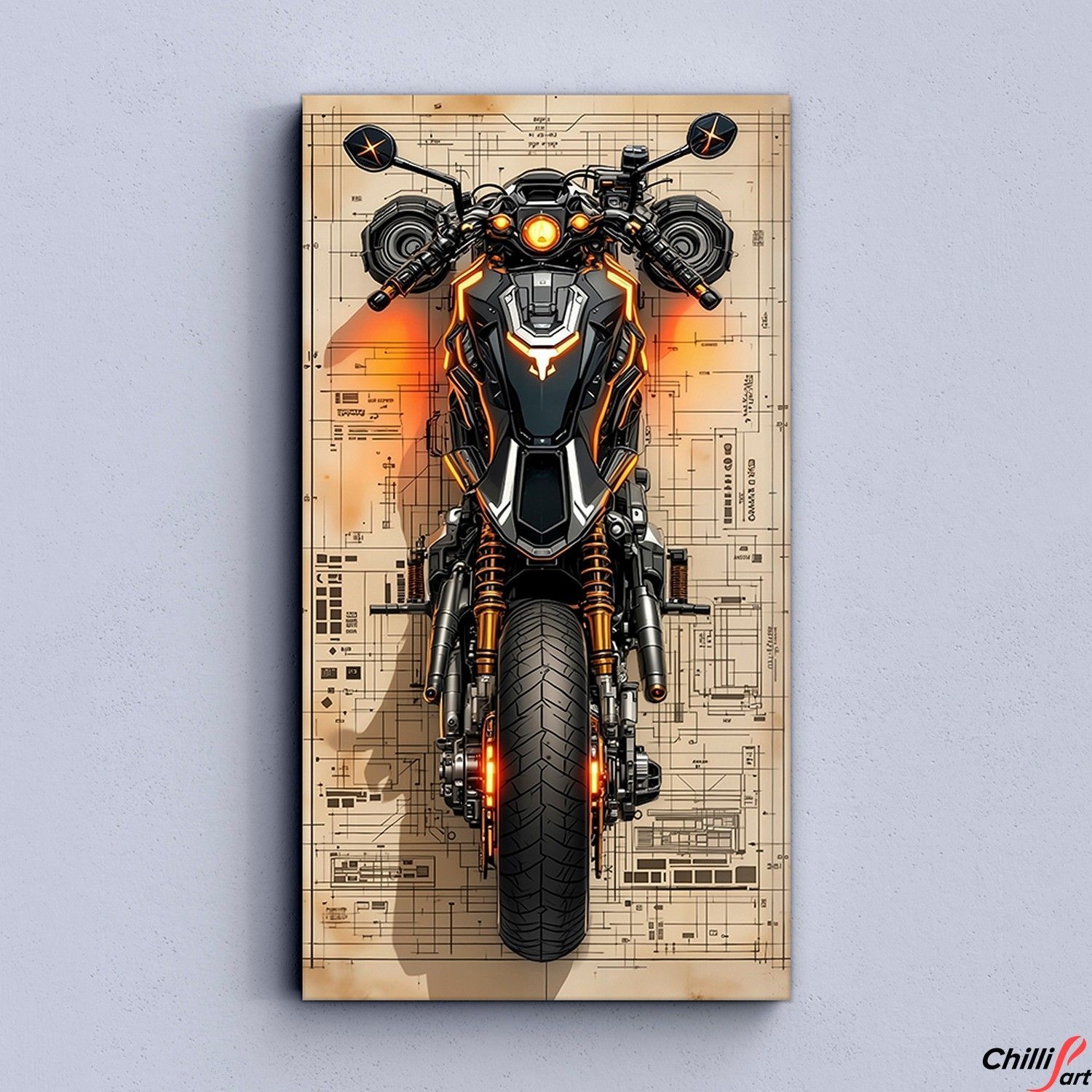 Картина Voltage Blueprint - 40х80 см - БЕЗ РАМКИ