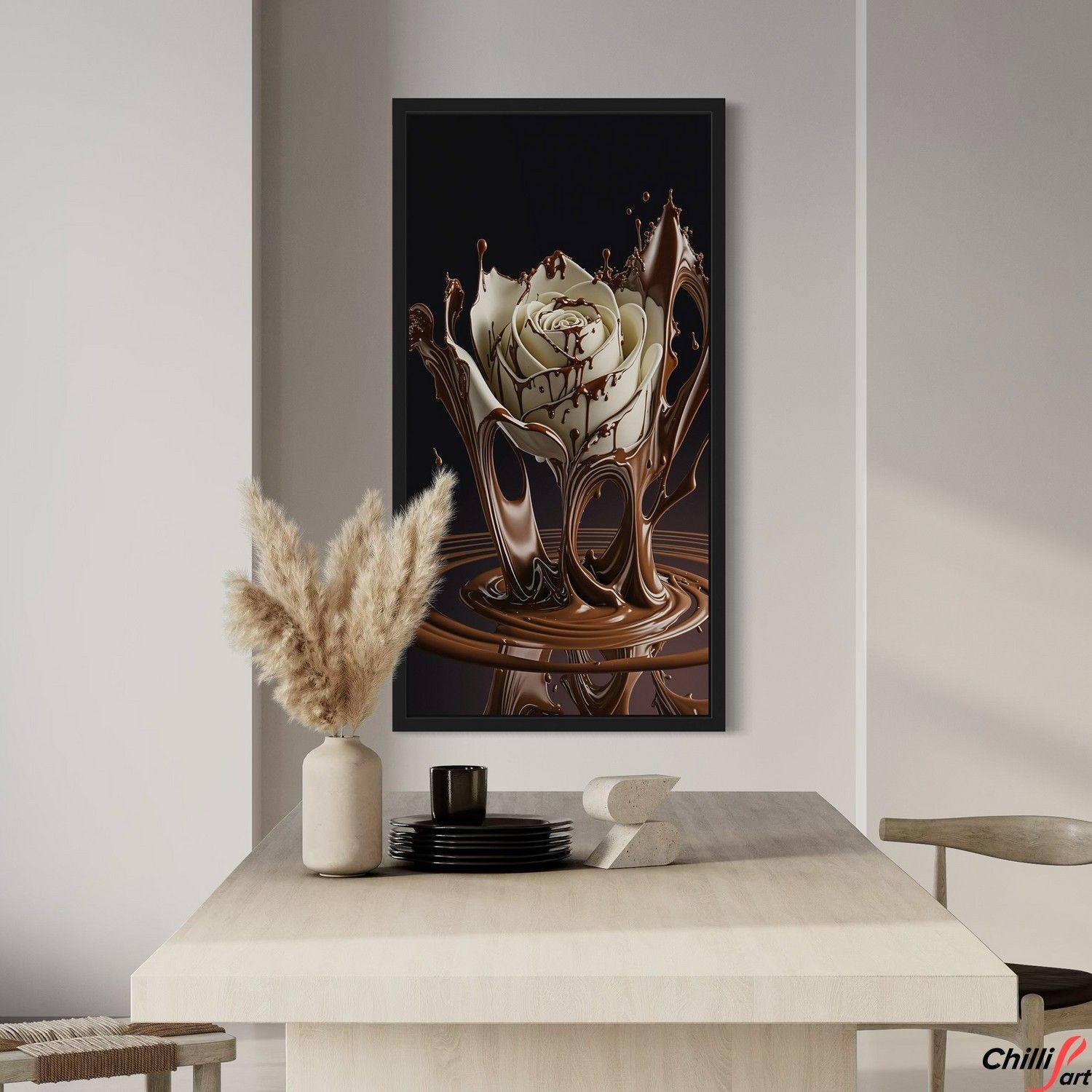 Картина Rose in Chocolate - 40х80 см - Рамка + Скло
