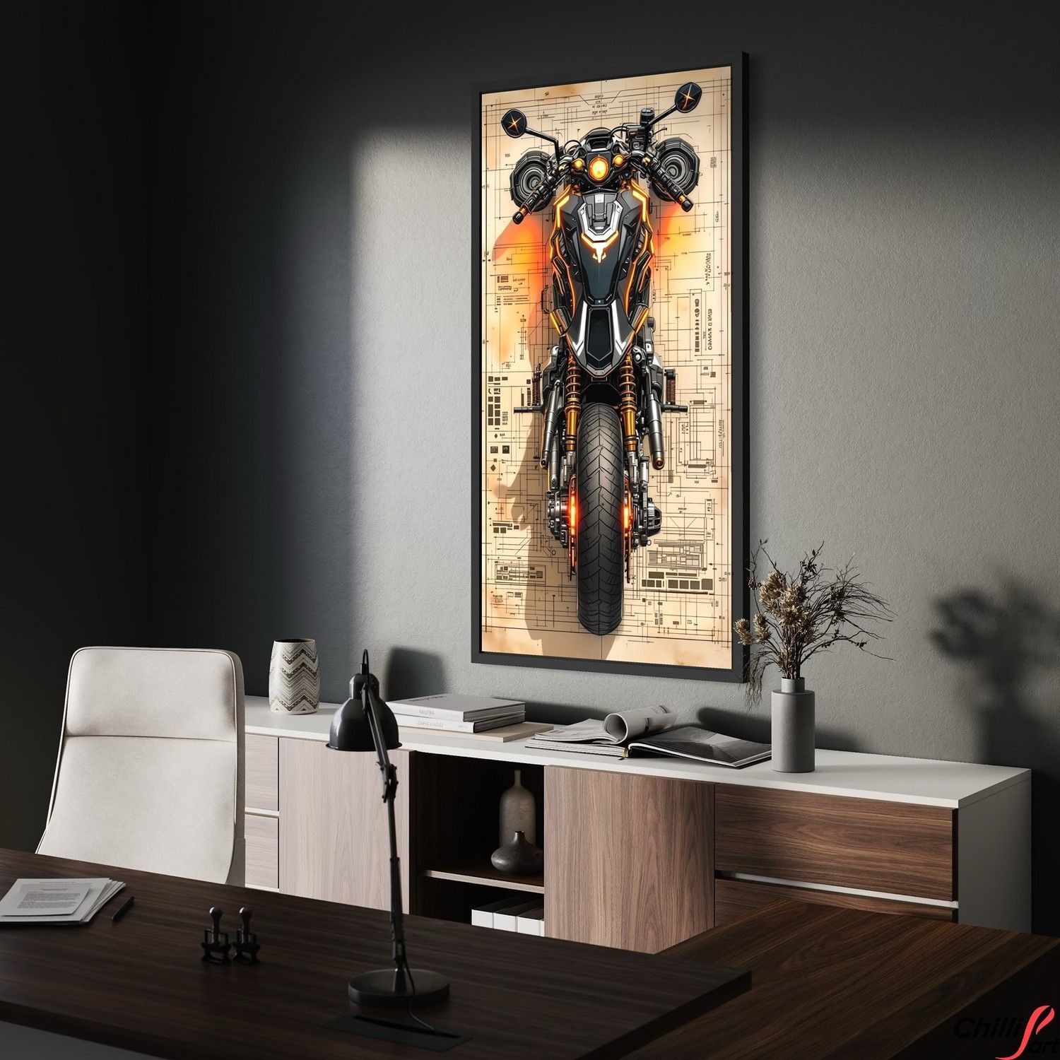 Картина Voltage Blueprint - 40х80 см - БЕЗ РАМКИ
