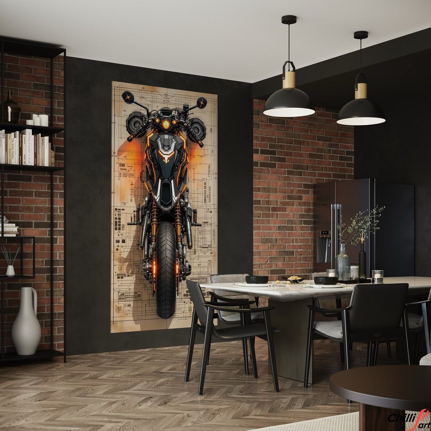 Картина Voltage Blueprint - 40х80 см - БЕЗ РАМКИ