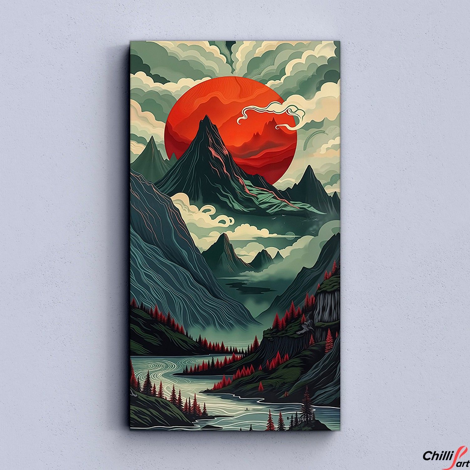 Картина Emberveil Mountains