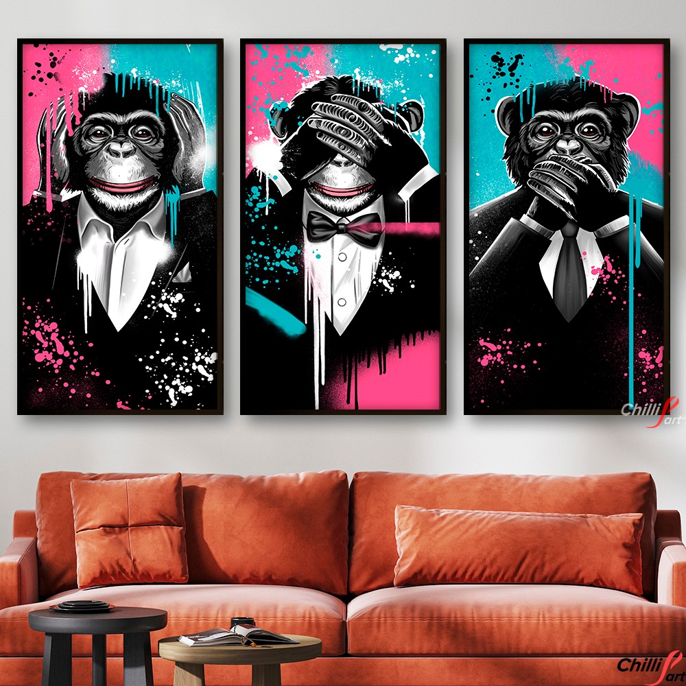Картина Three monkeys Модульная