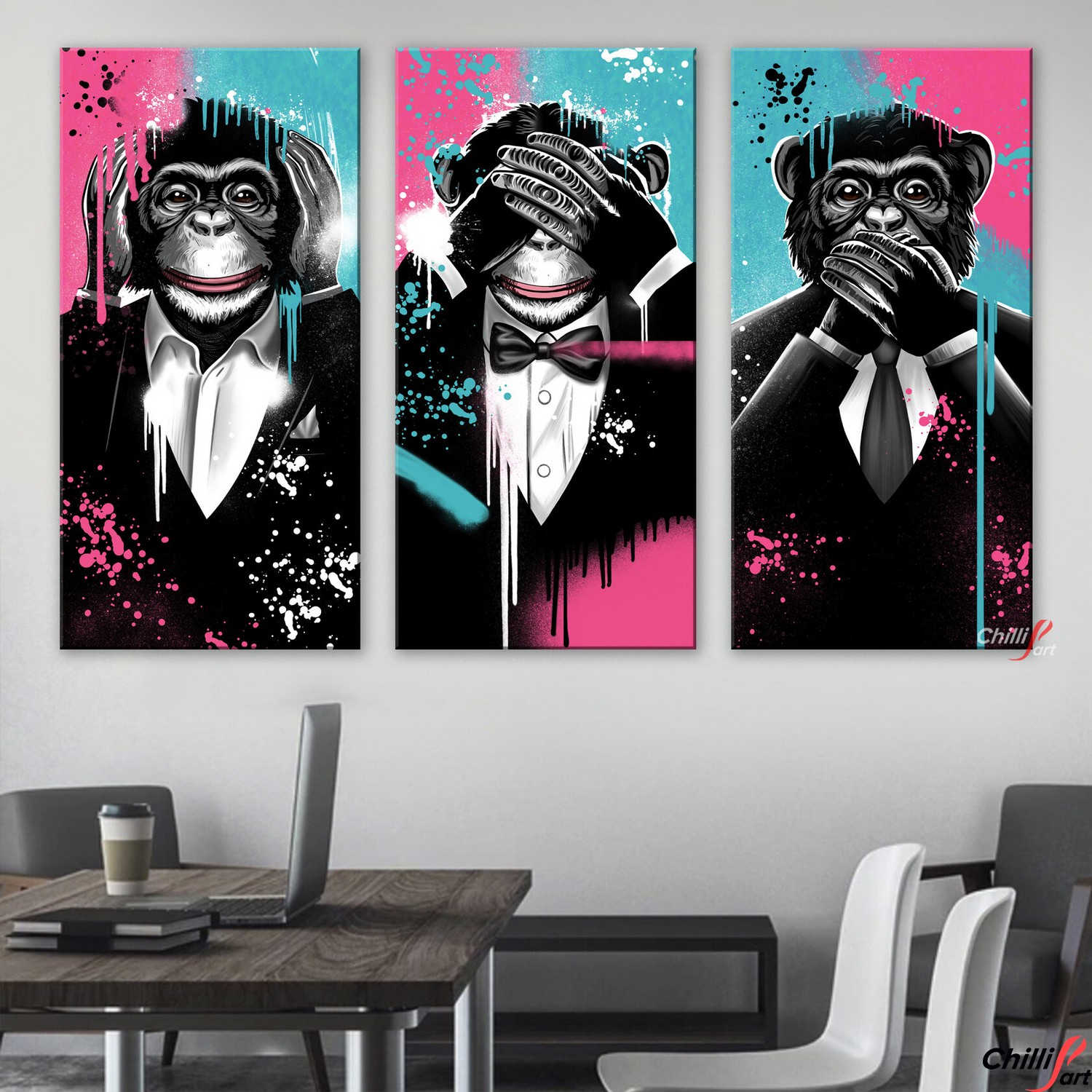 Картина Three monkeys Модульная