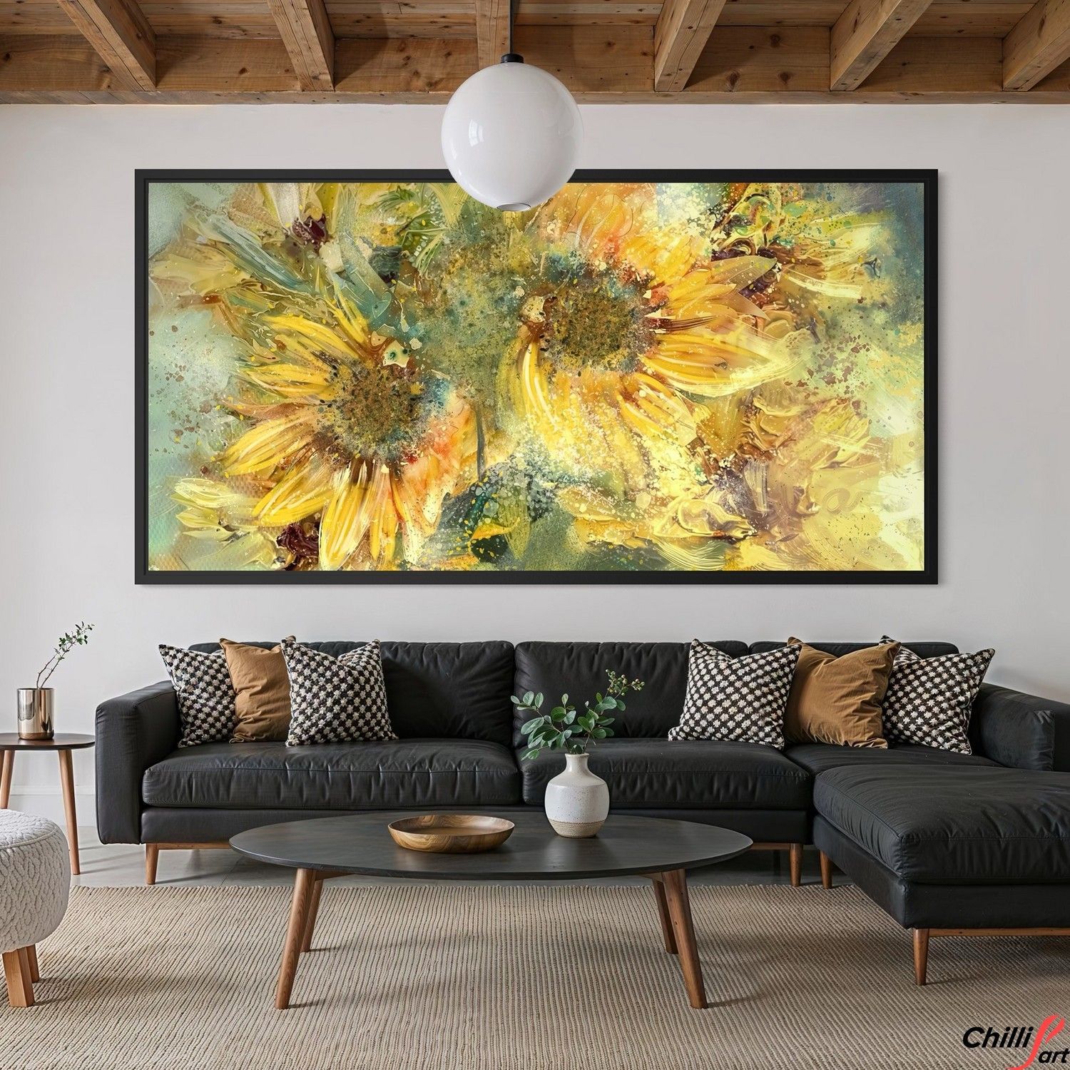 Картина Textured Sunflower Field