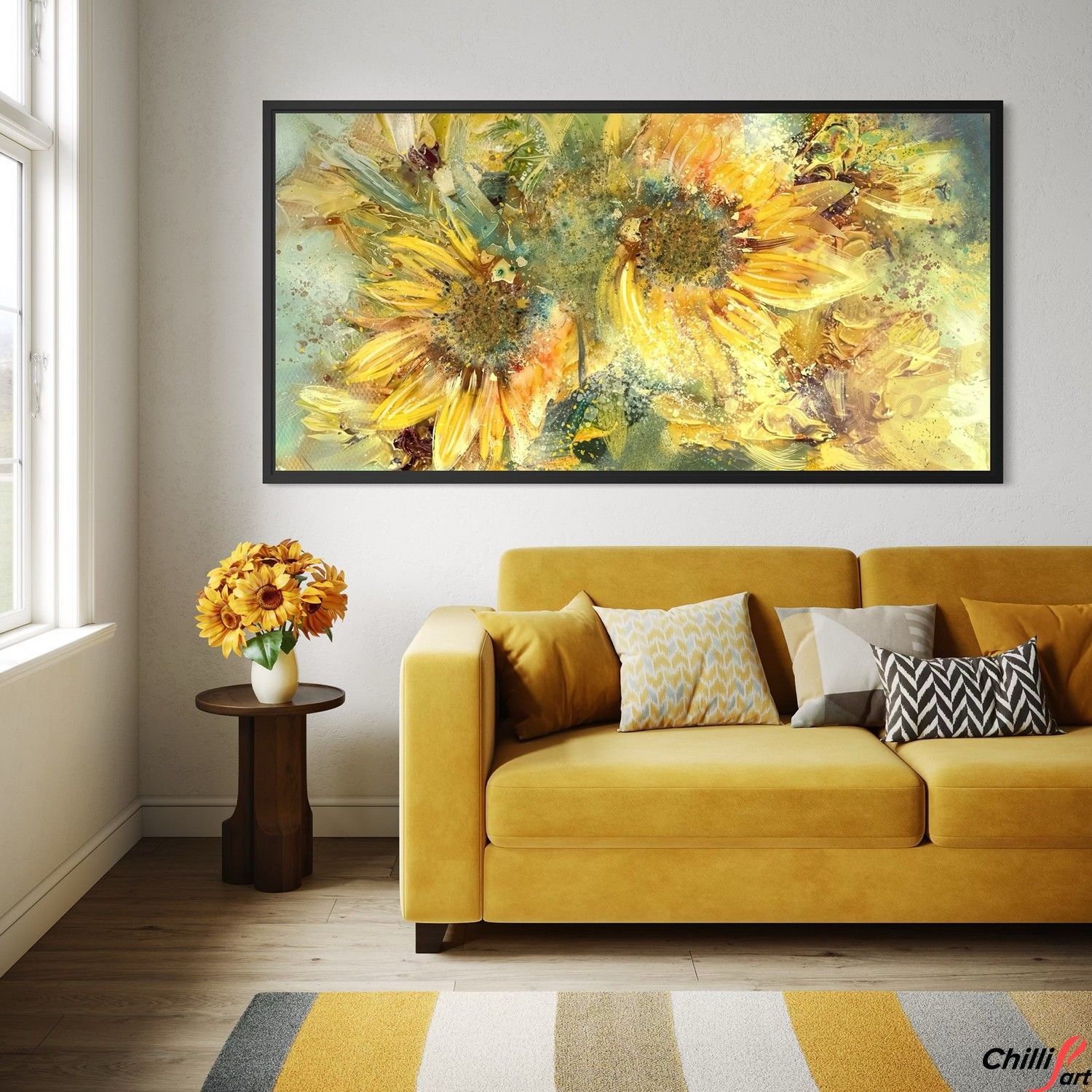 Картина Textured Sunflower Field