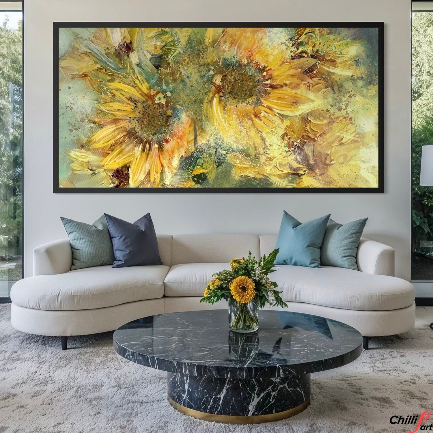 Картина Textured Sunflower Field