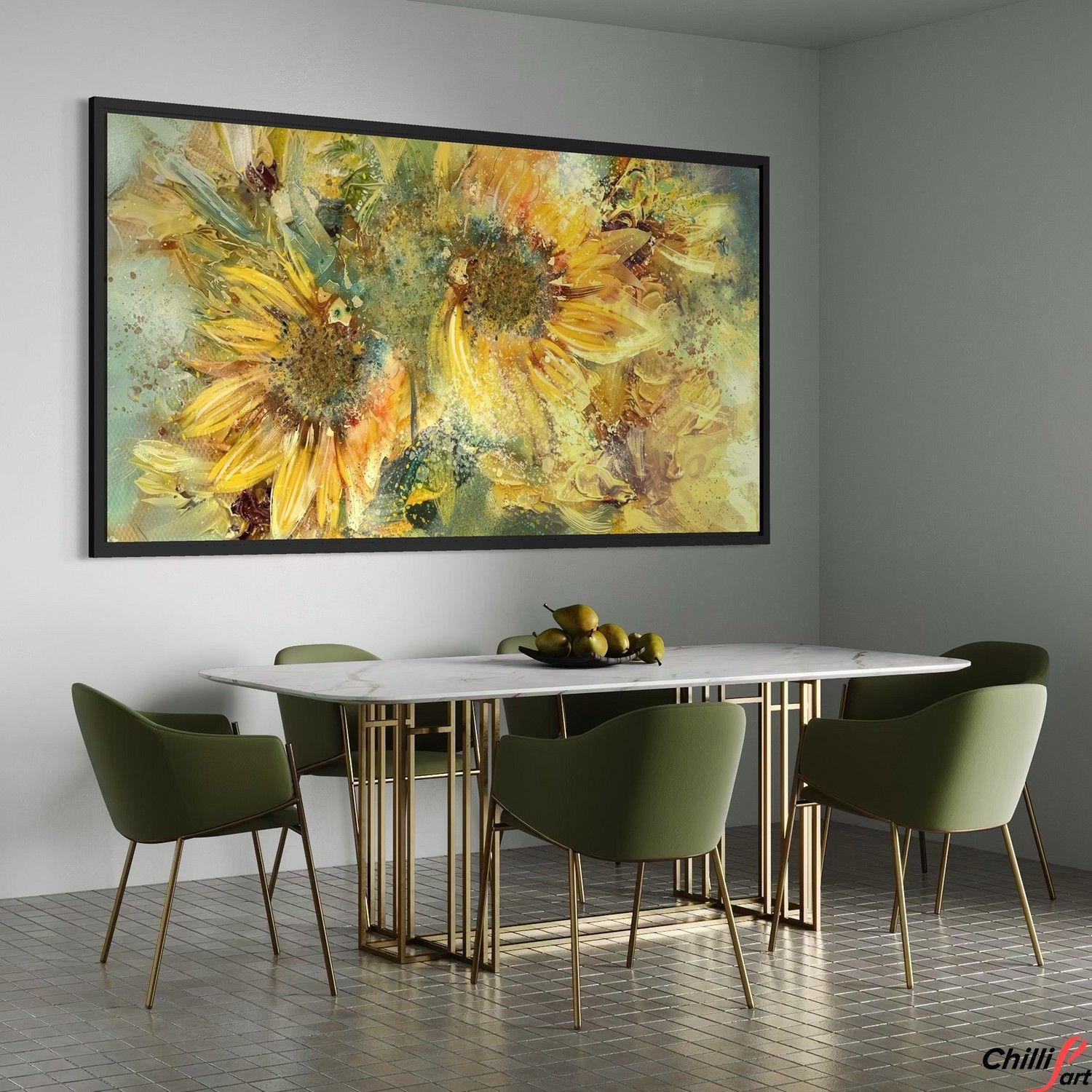 Картина Textured Sunflower Field