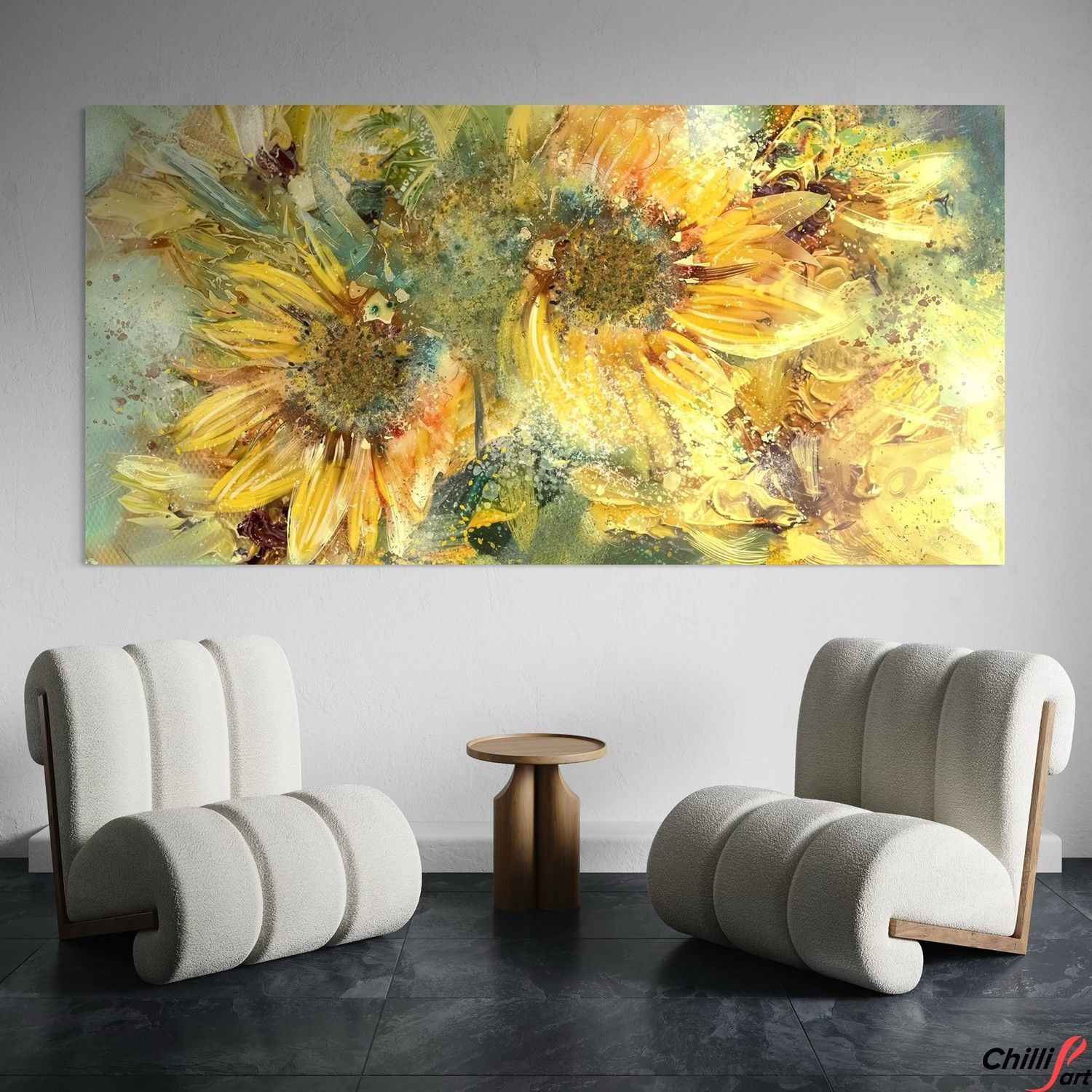 Картина Textured Sunflower Field