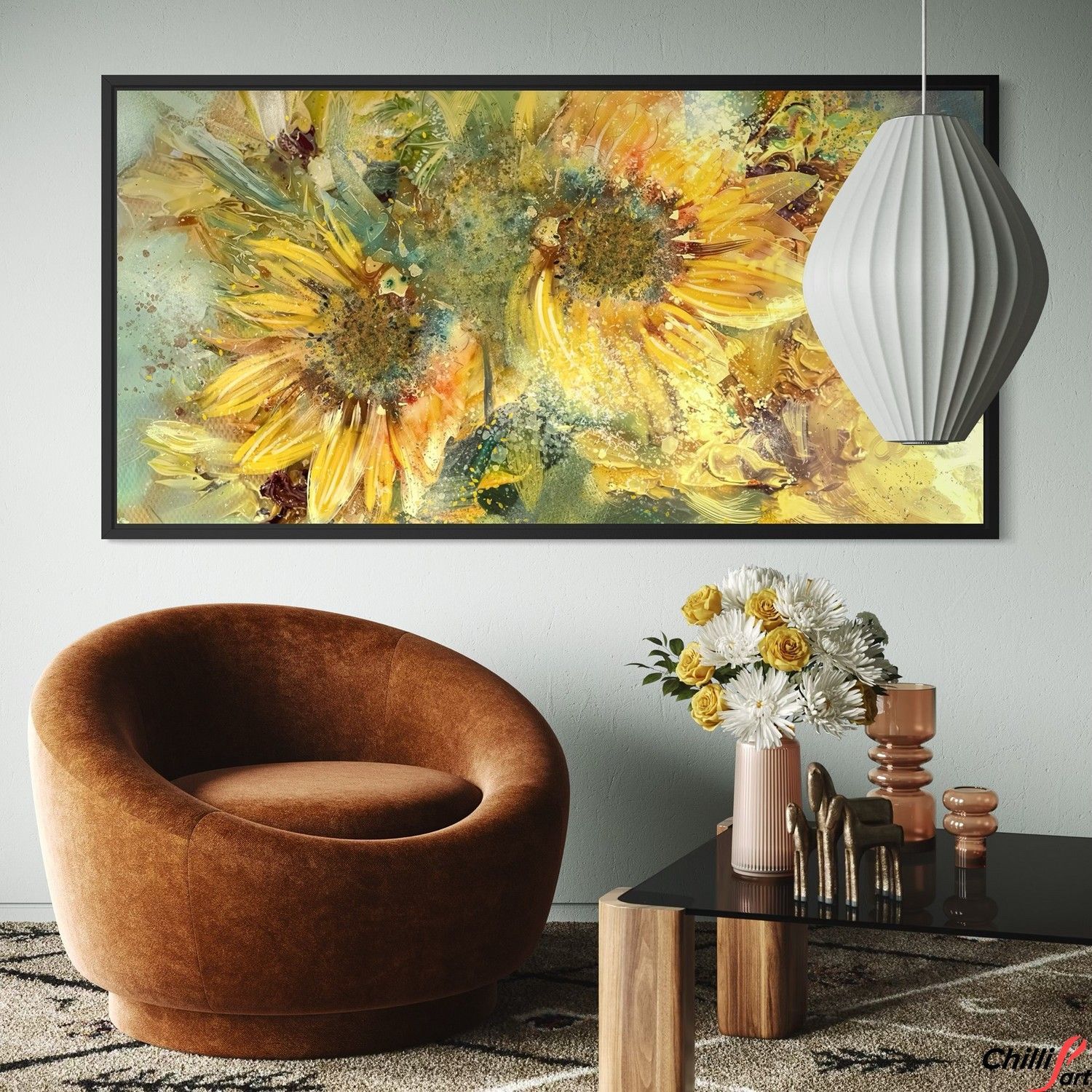 Картина Textured Sunflower Field