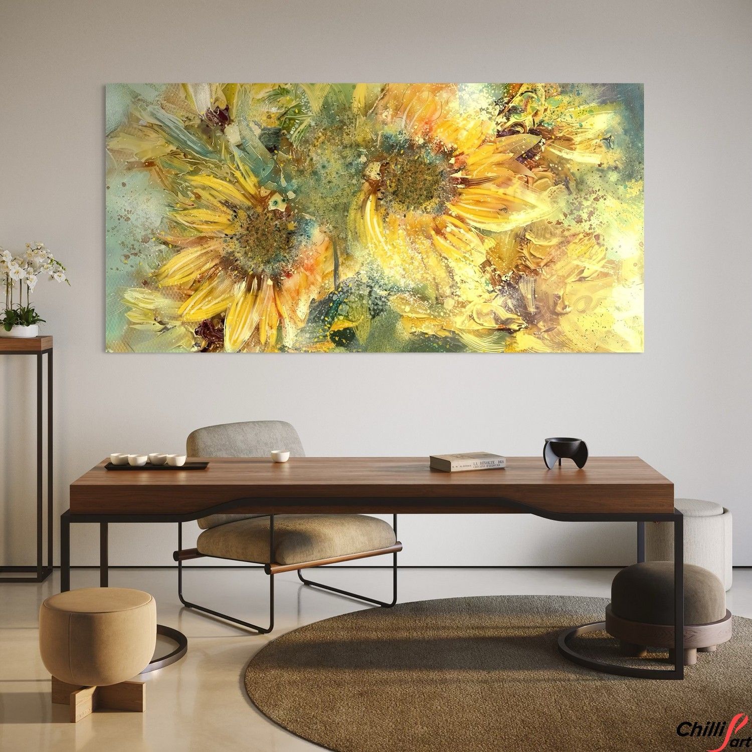 Картина Textured Sunflower Field