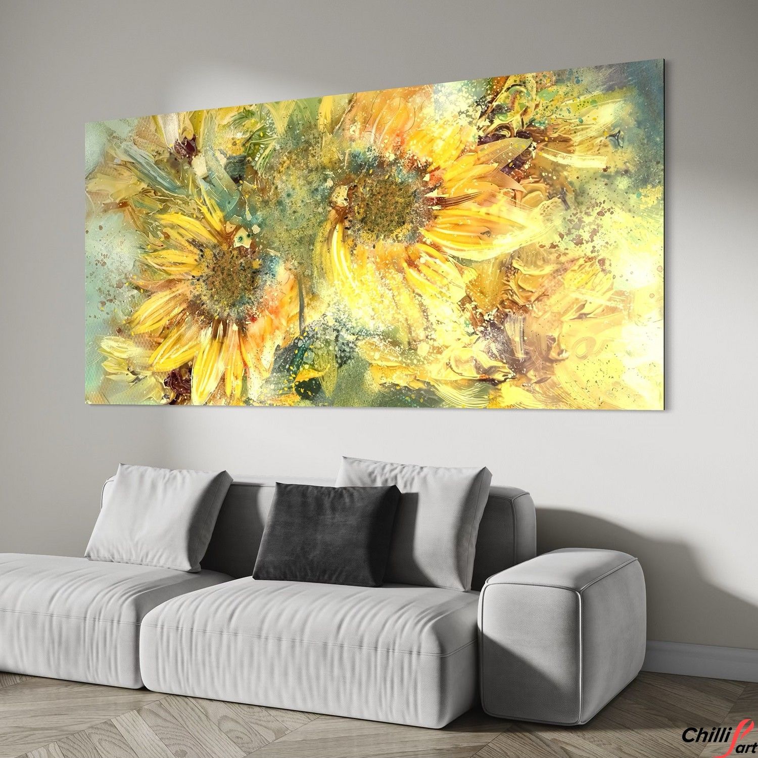 Картина Textured Sunflower Field