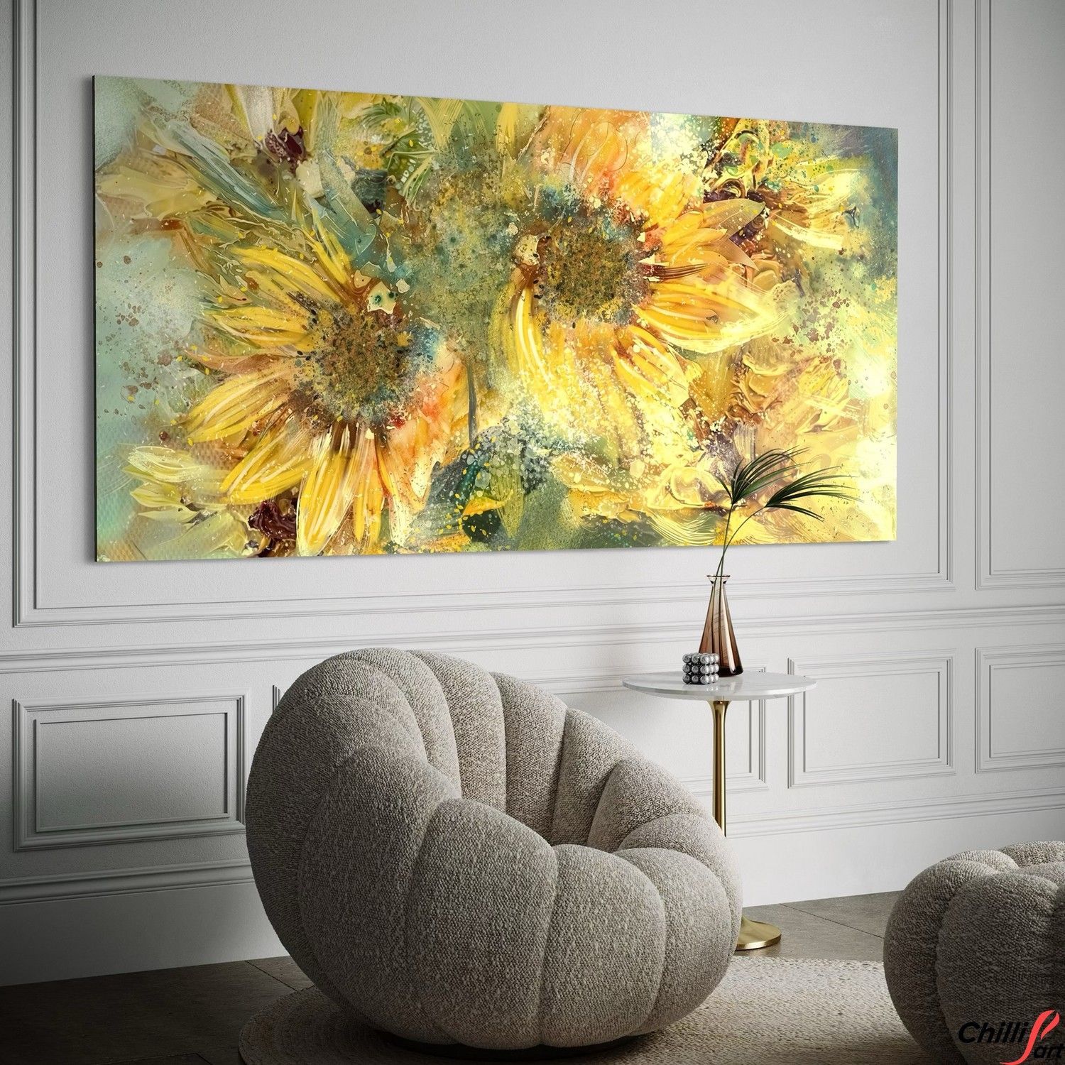 Картина Textured Sunflower Field