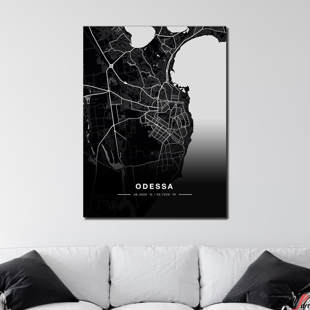 Картина Odessa map - 90х120 см