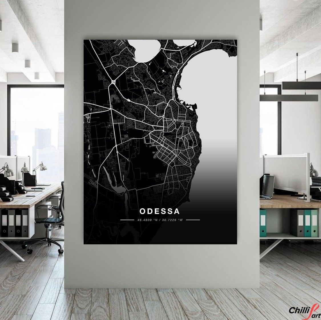 Картина Odessa map - 90х120 см