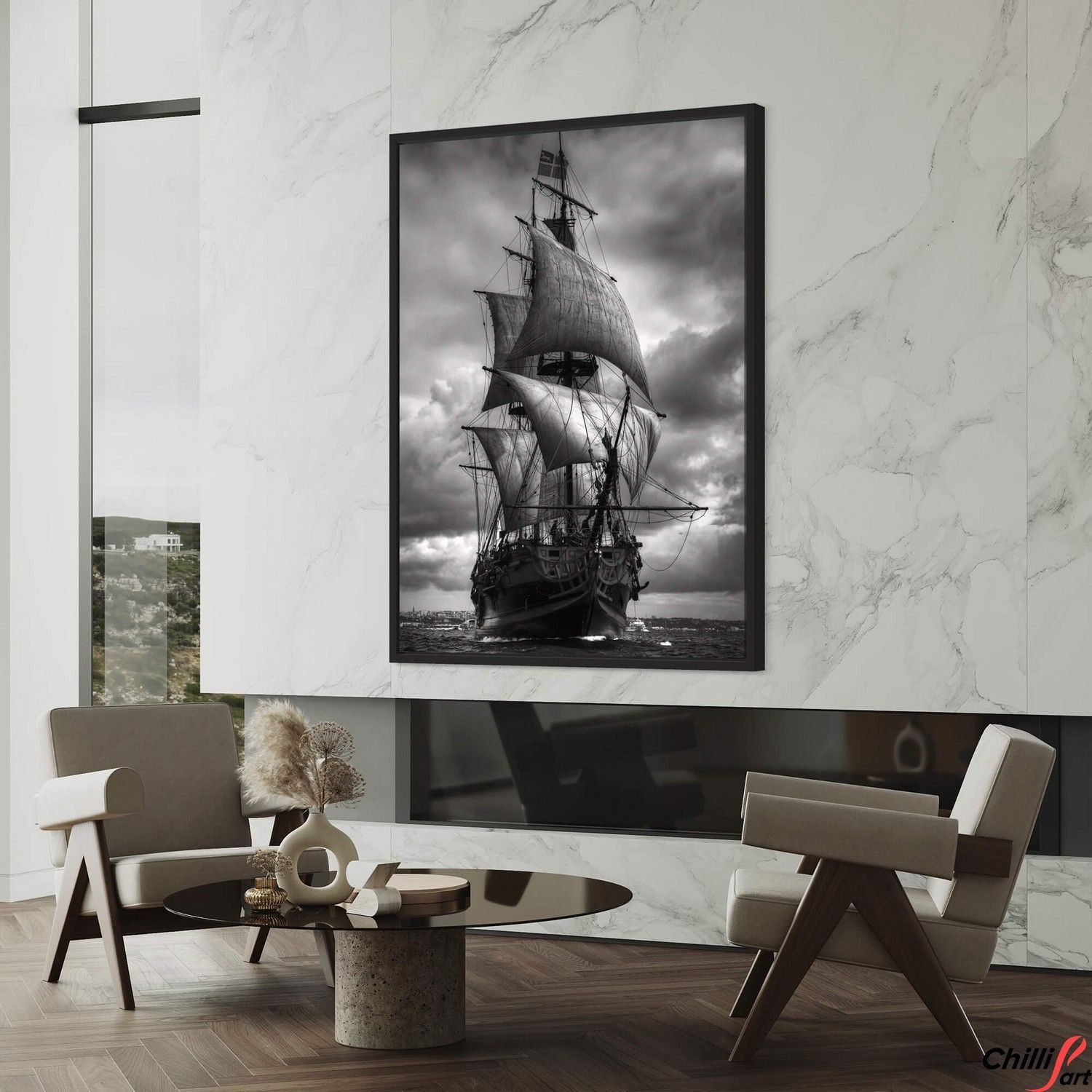Картина Ghostly Galleon - Рамка + Скло