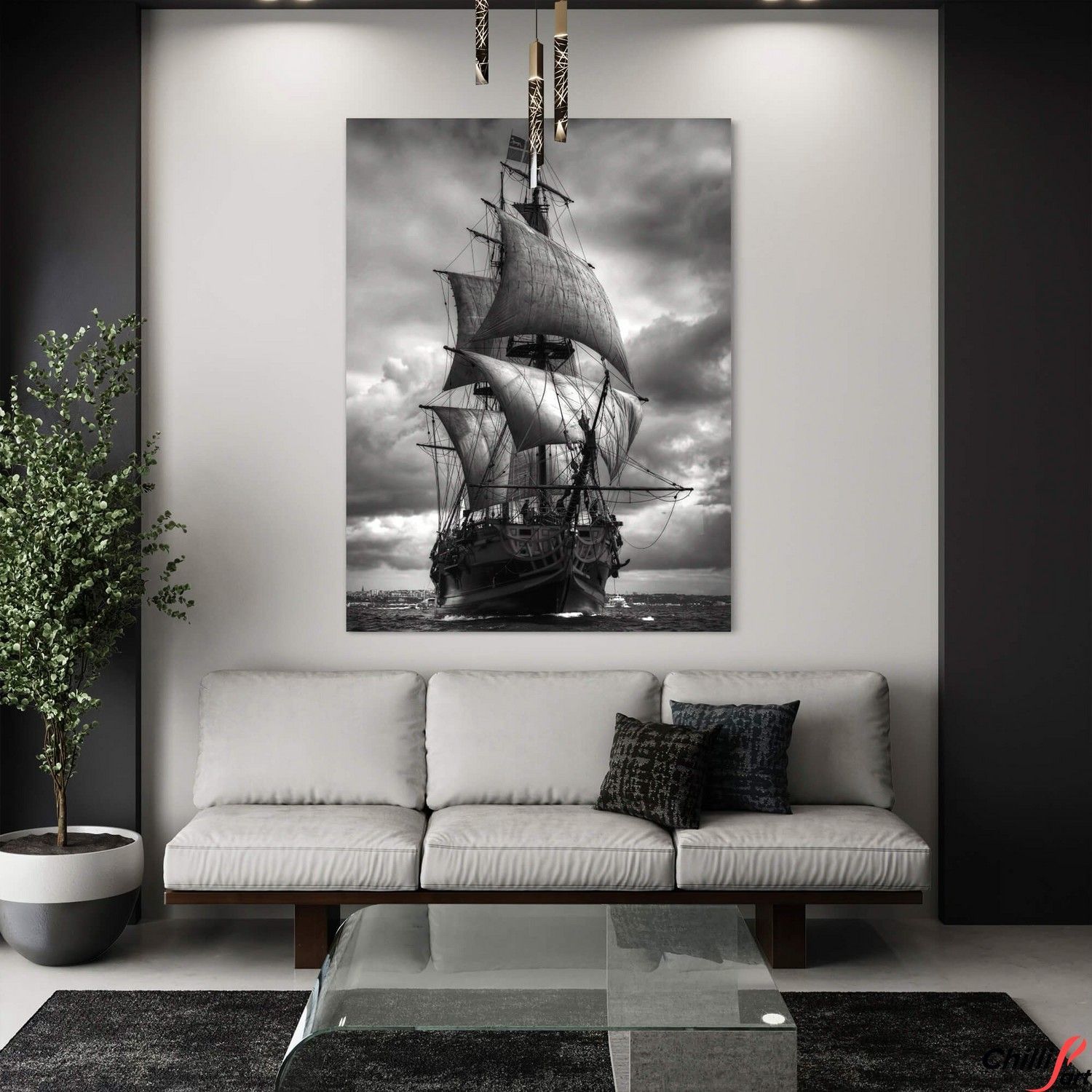 Картина Ghostly Galleon - Рамка + Скло