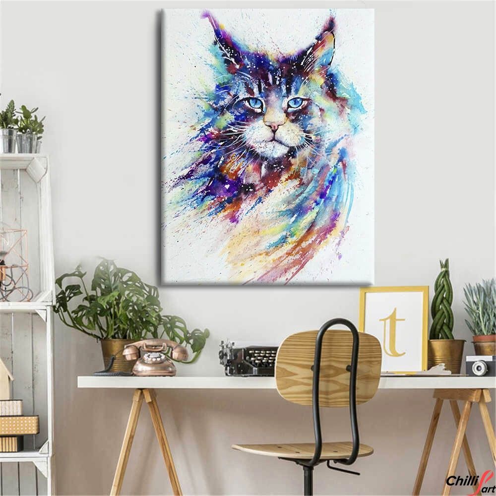 Картина Watercolor maine coon
