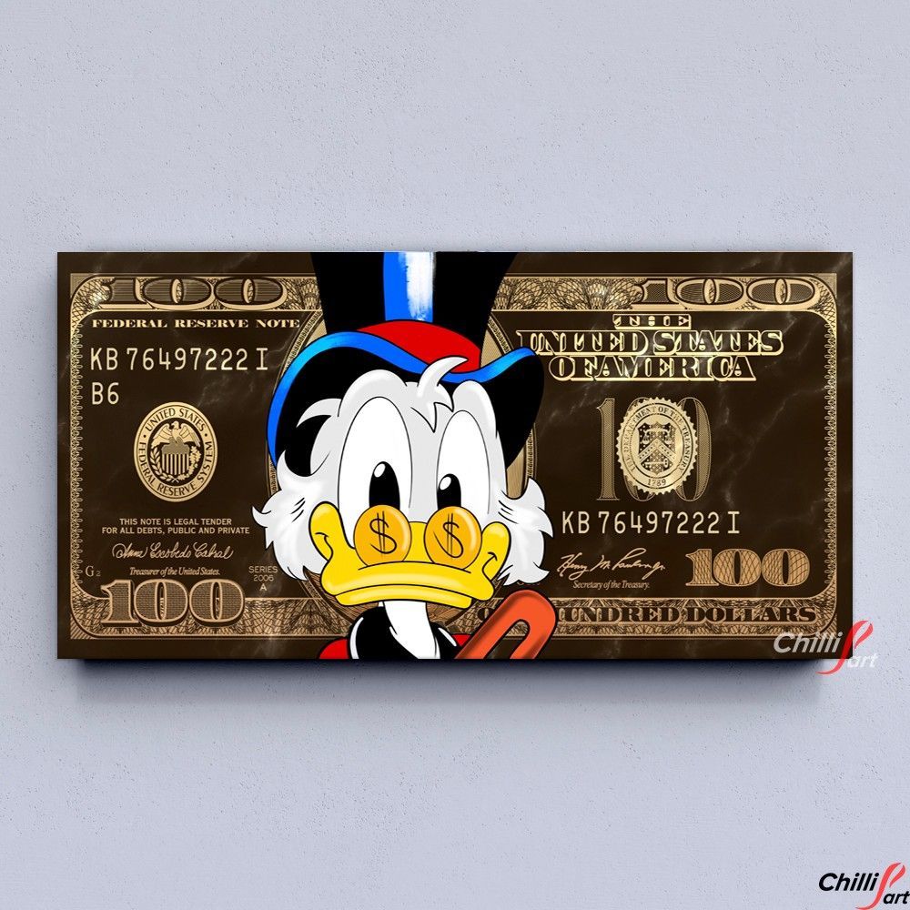 Картина 100$ gold scroodge