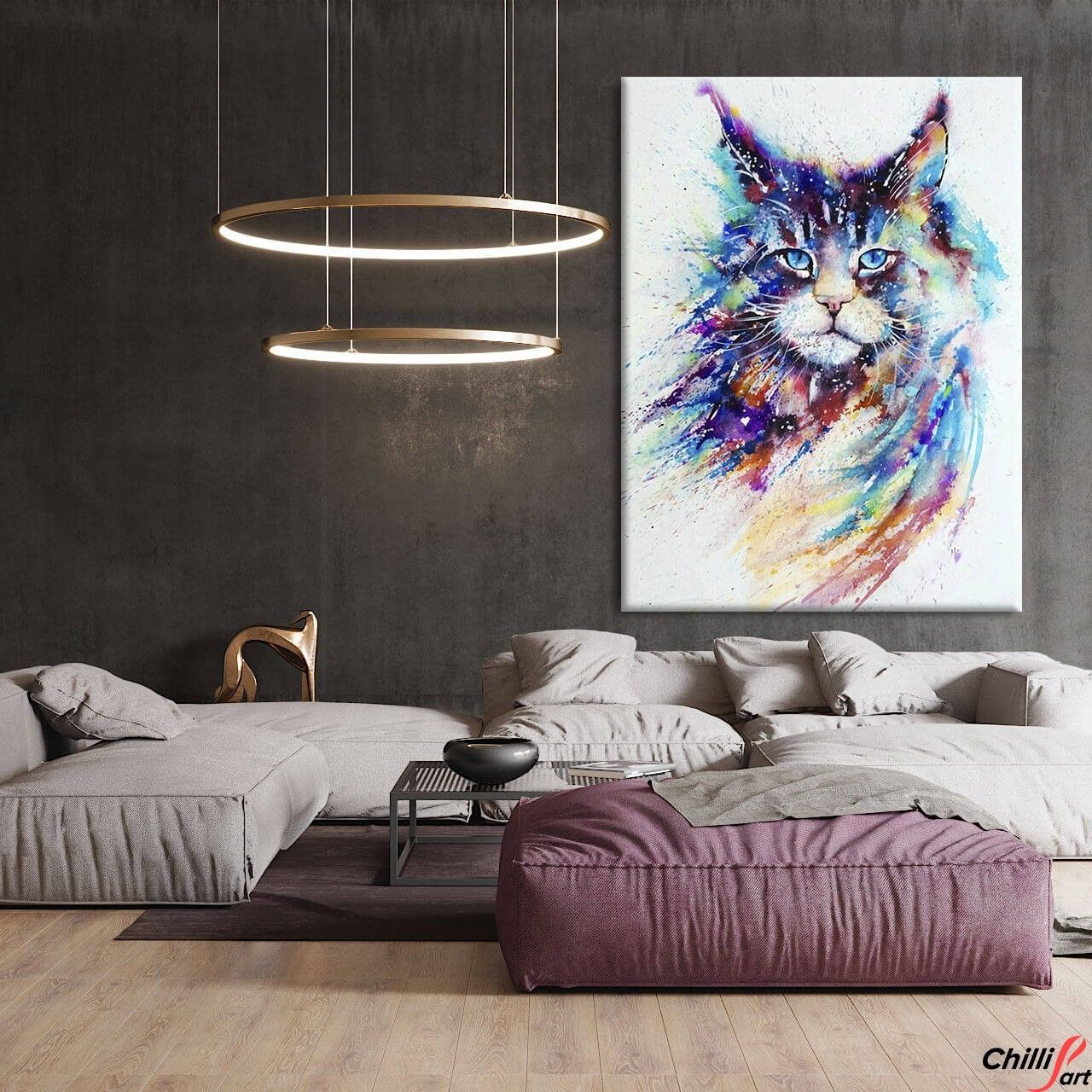 Картина Watercolor maine coon