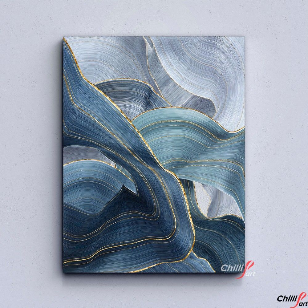 Картина Golden Blue Abstract
