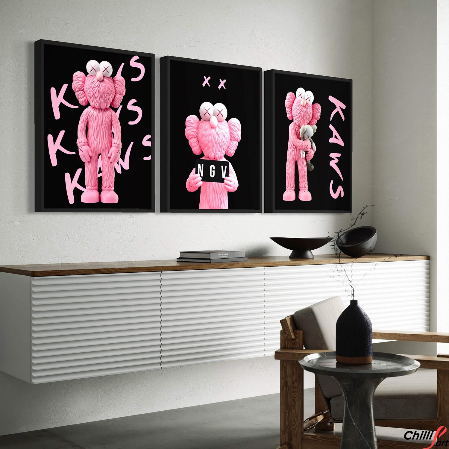 Картина Pink KAWS NGV