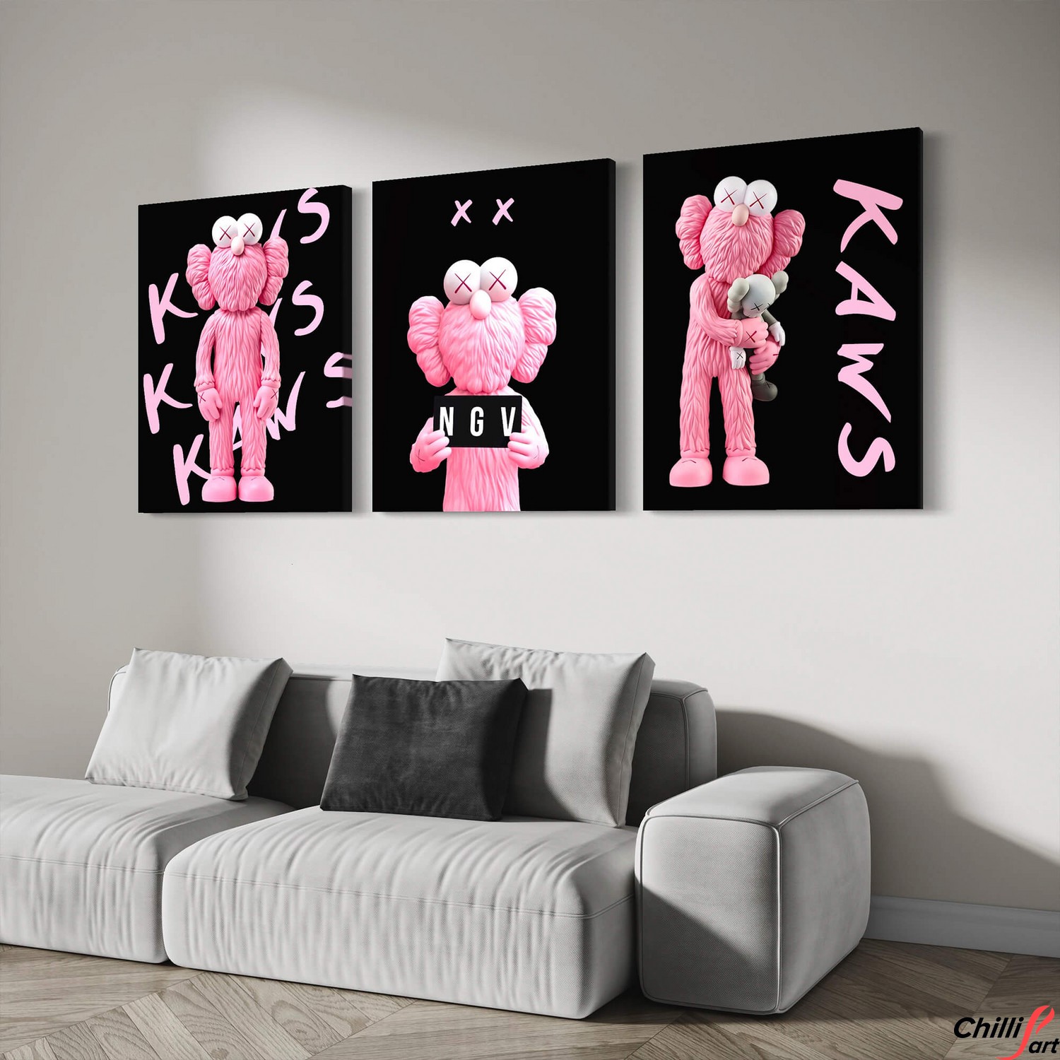 Картина Pink KAWS NGV