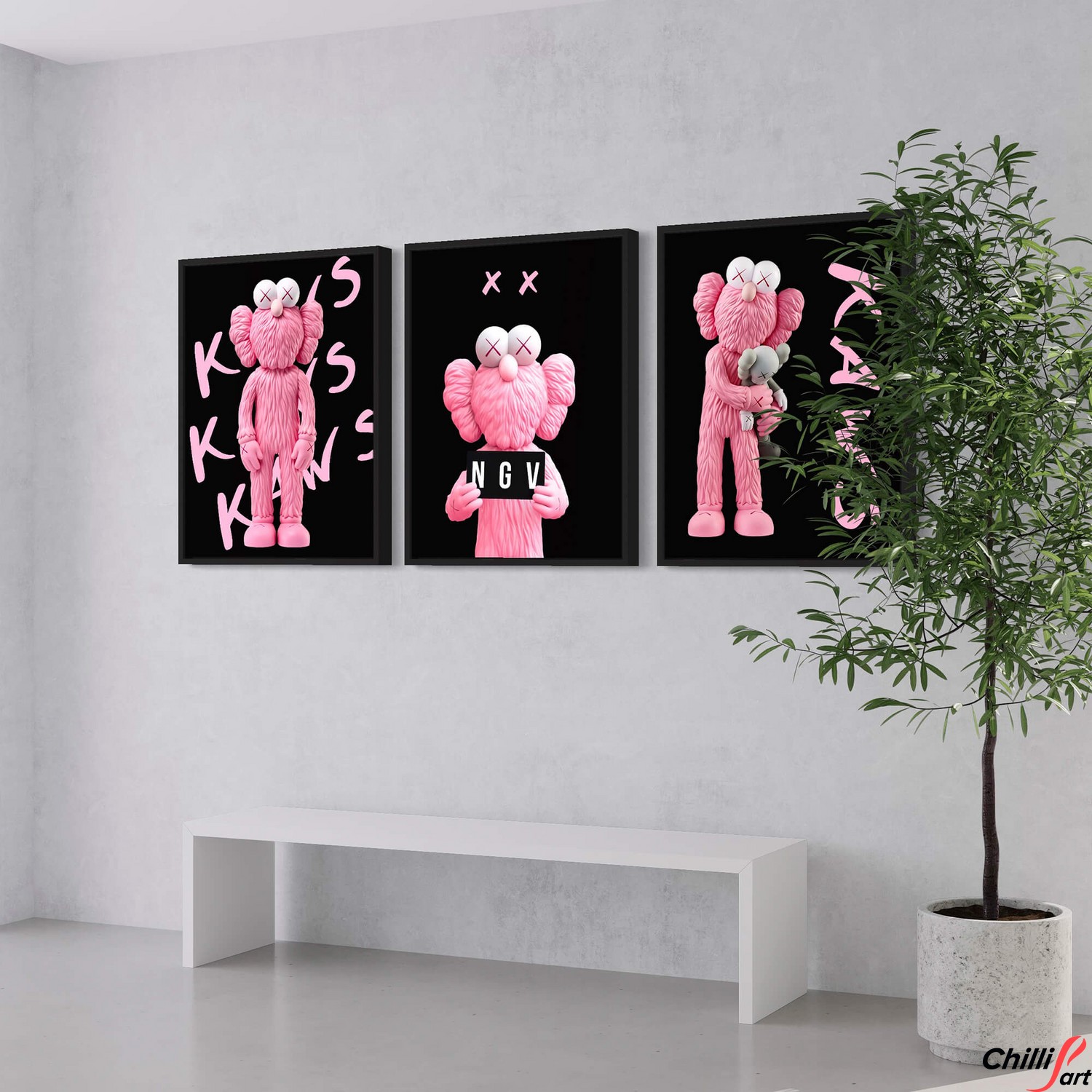 Картина Pink KAWS NGV