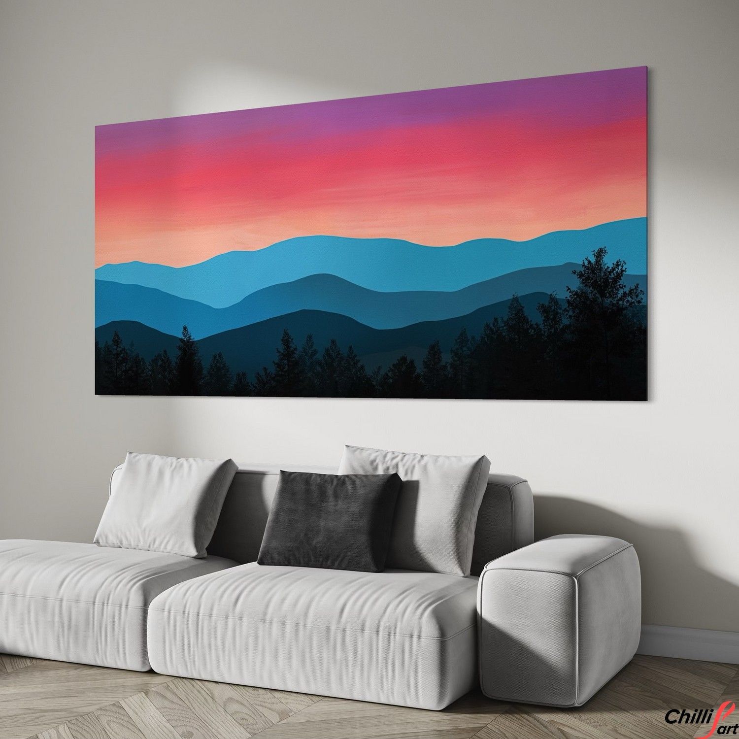 Картина Sunset Mountain Silhouette
