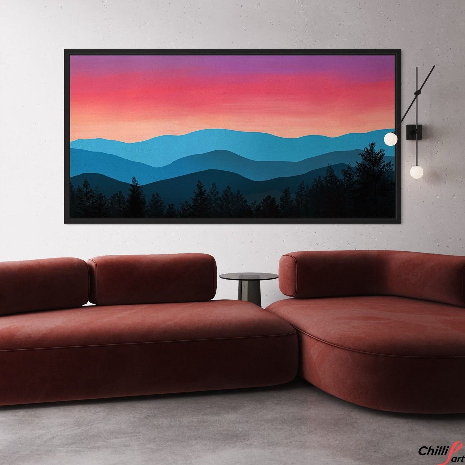 Картина Sunset Mountain Silhouette