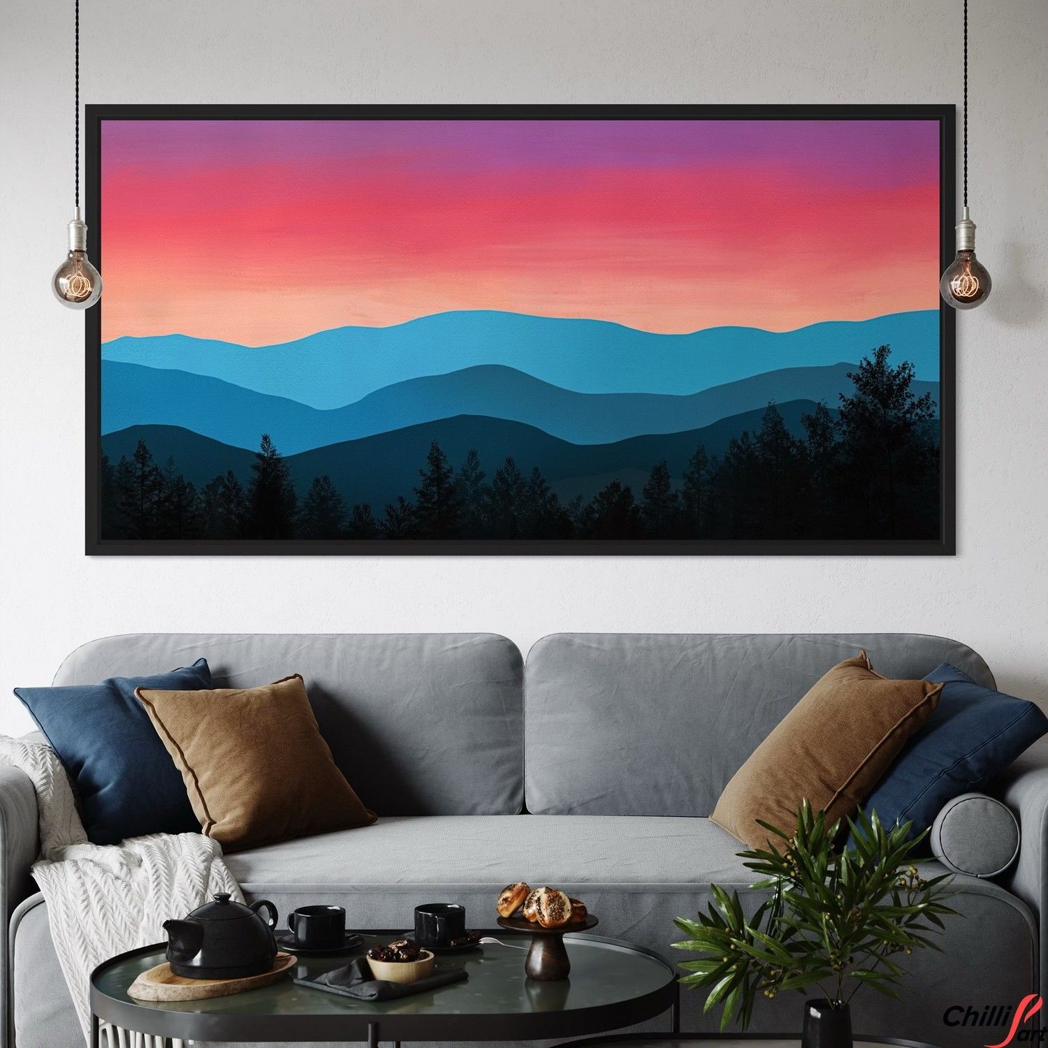 Картина Sunset Mountain Silhouette