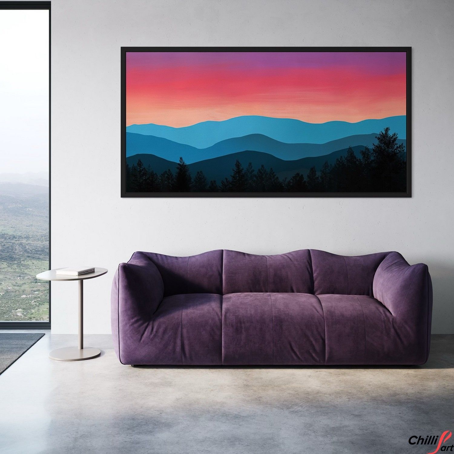 Картина Sunset Mountain Silhouette