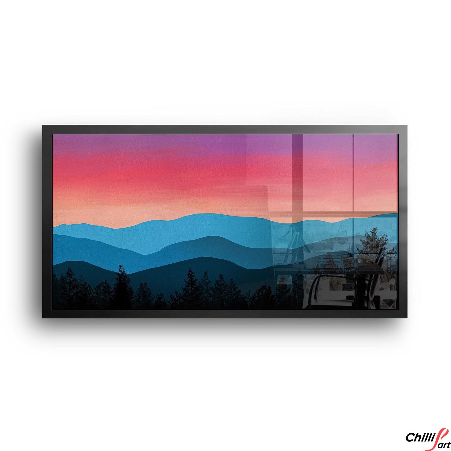 Картина Sunset Mountain Silhouette