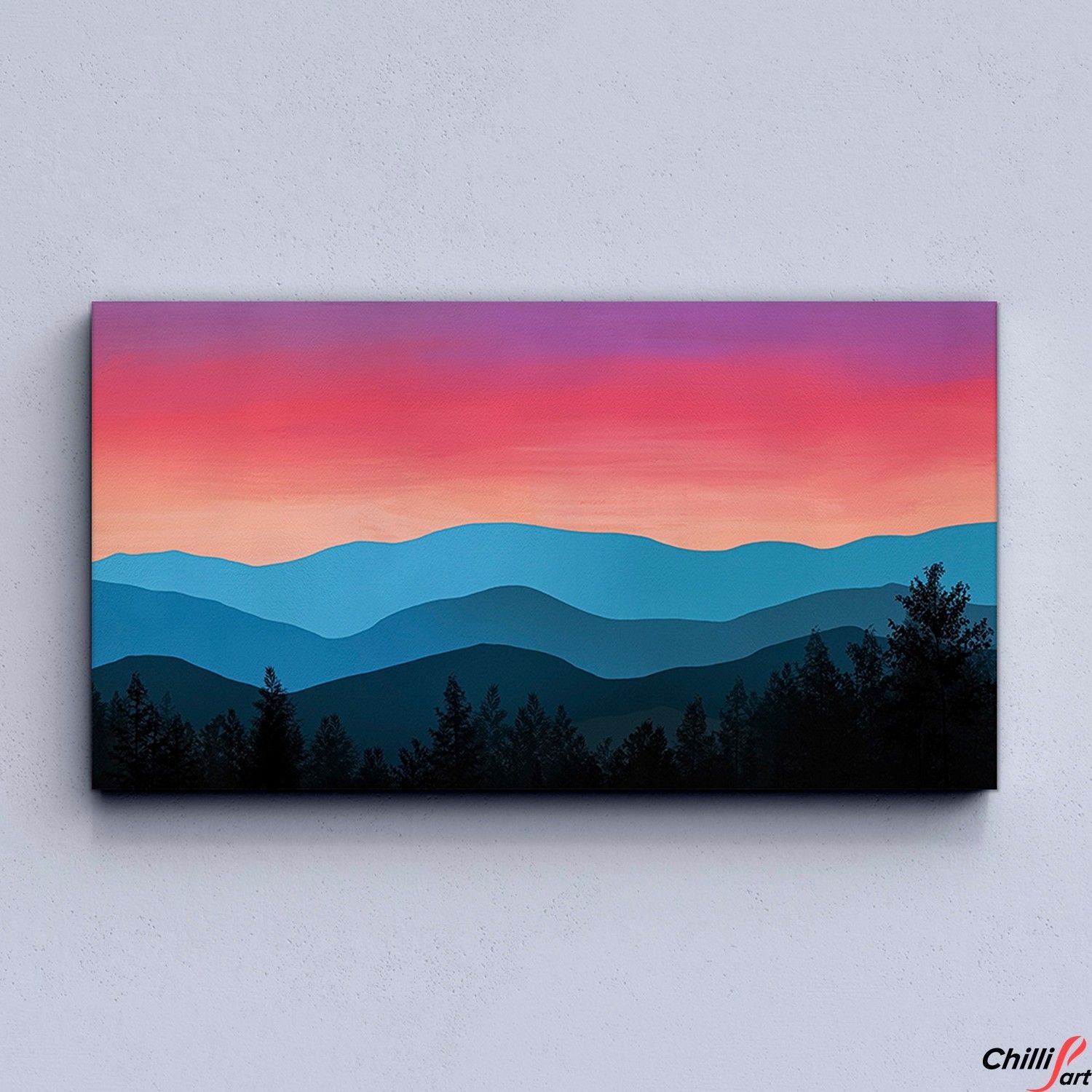 Картина Sunset Mountain Silhouette