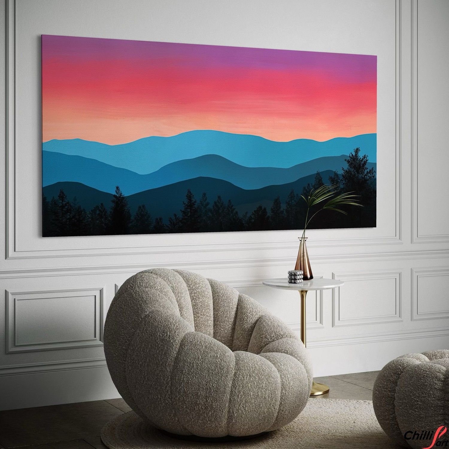 Картина Sunset Mountain Silhouette