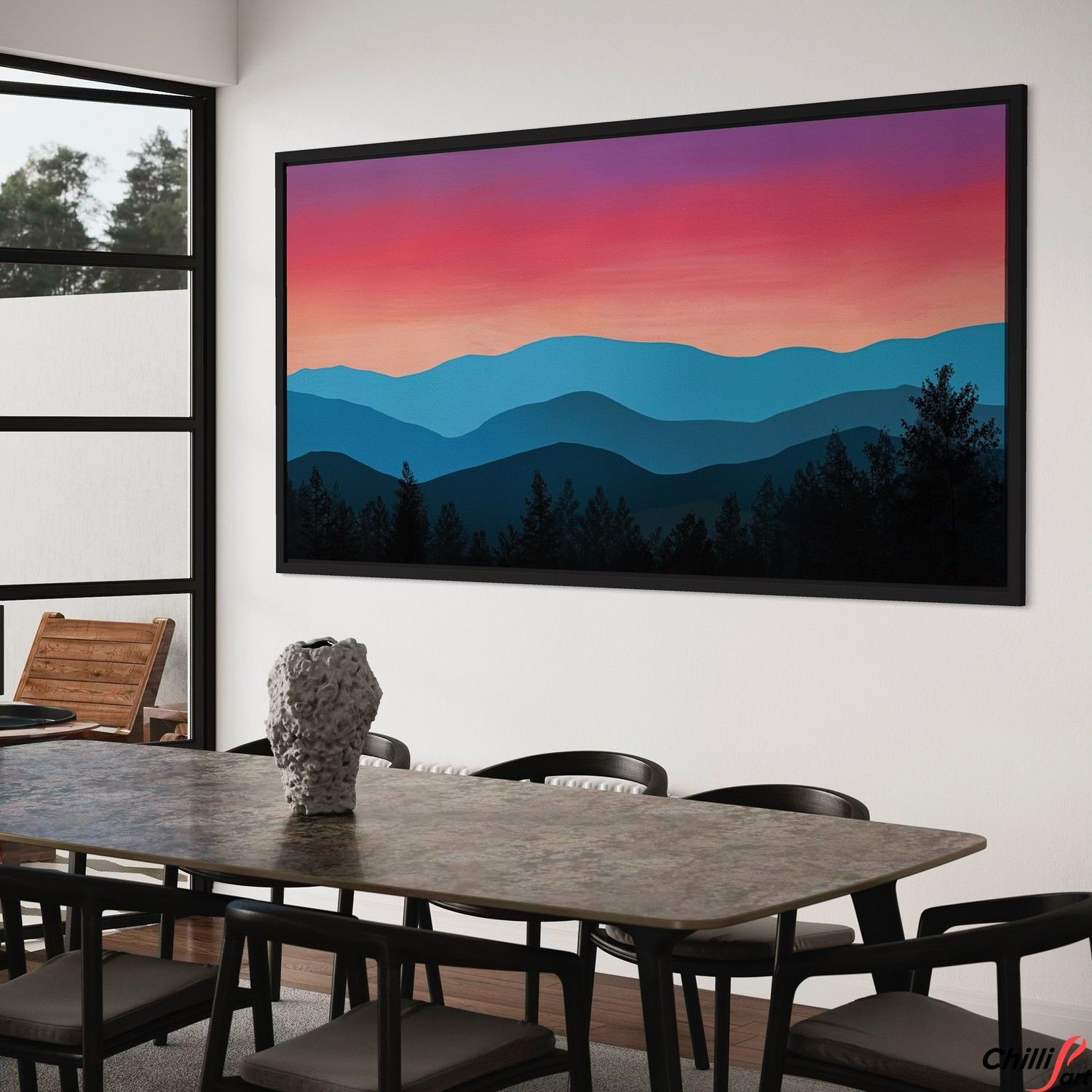 Картина Sunset Mountain Silhouette