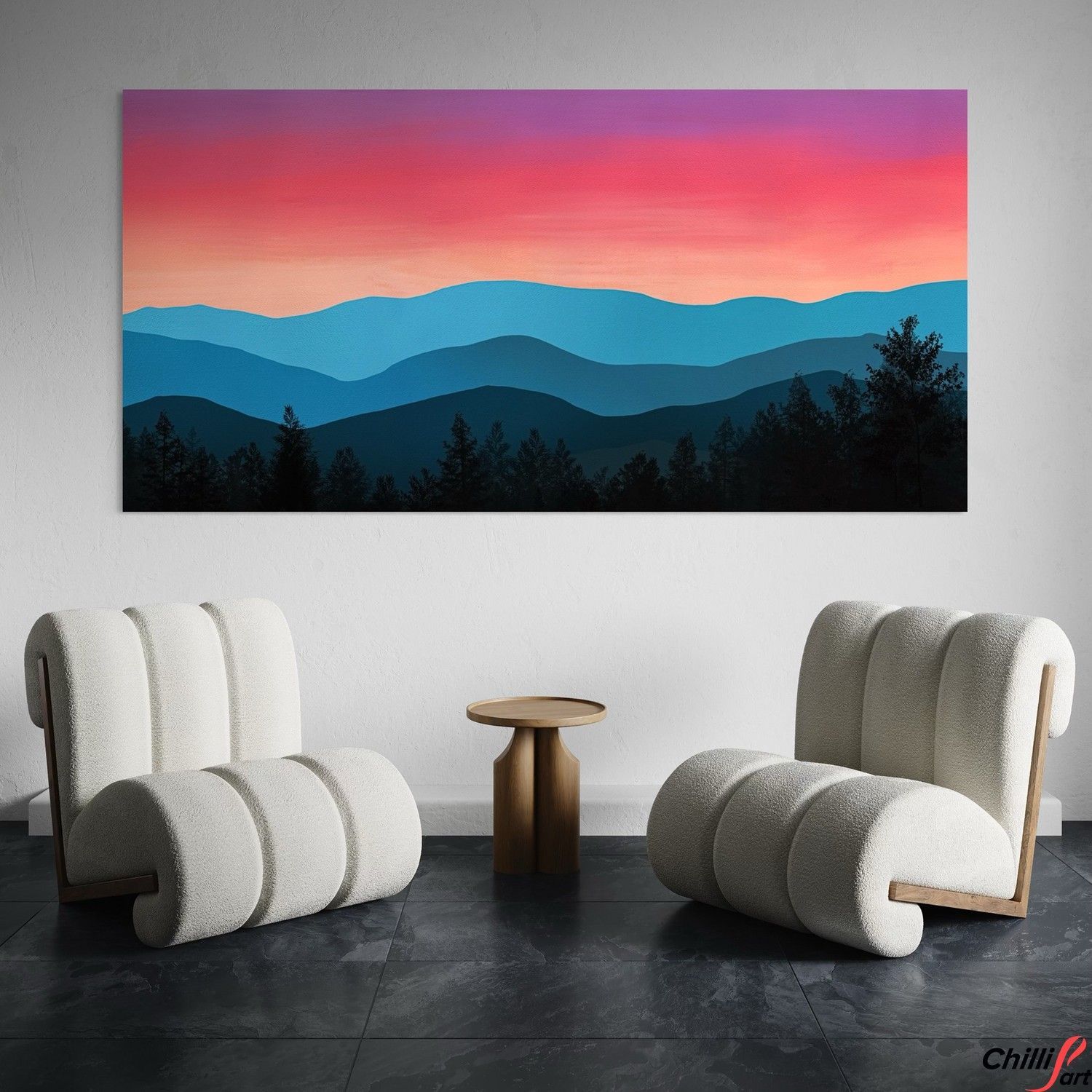 Картина Sunset Mountain Silhouette