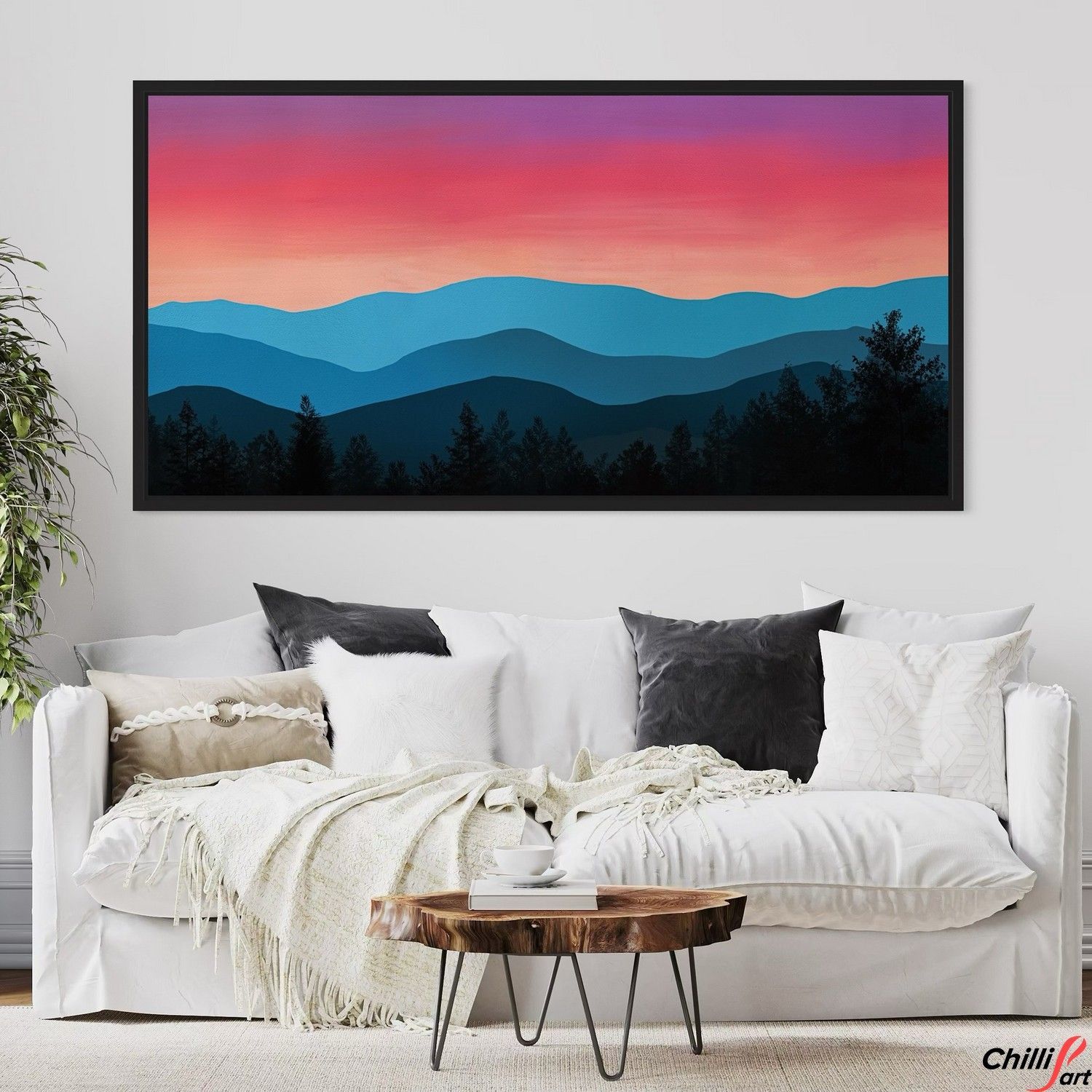 Картина Sunset Mountain Silhouette