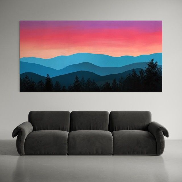 Картина Sunset Mountain Silhouette