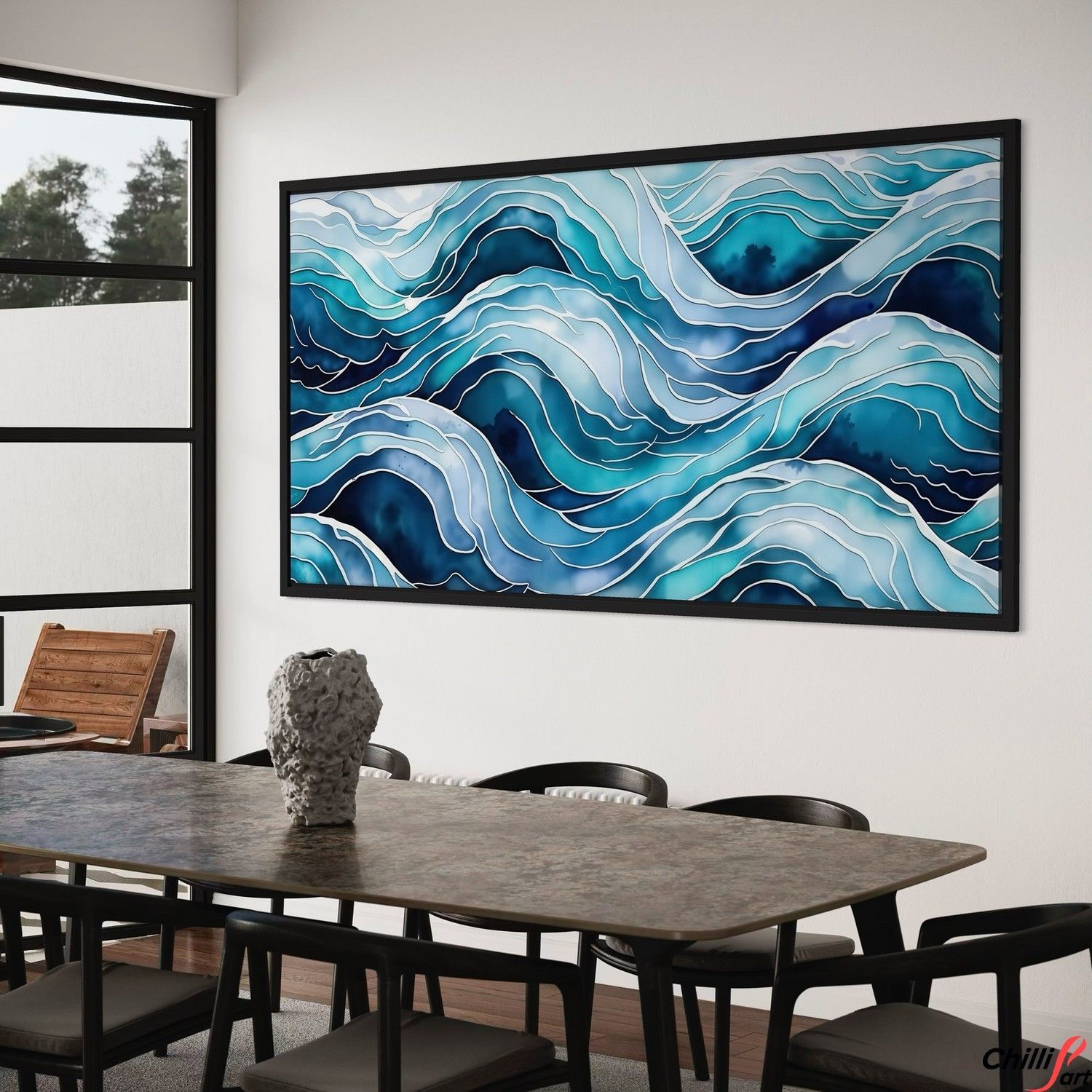 Картина Blue Wave Pattern Abstract