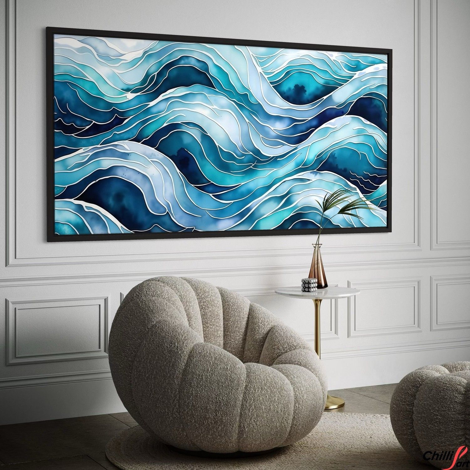 Картина Blue Wave Pattern Abstract