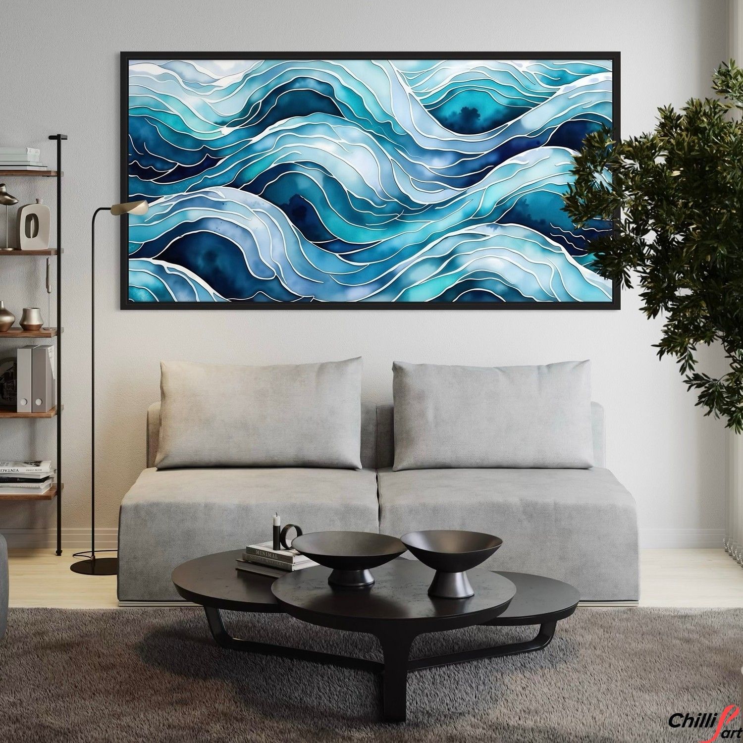 Картина Blue Wave Pattern Abstract
