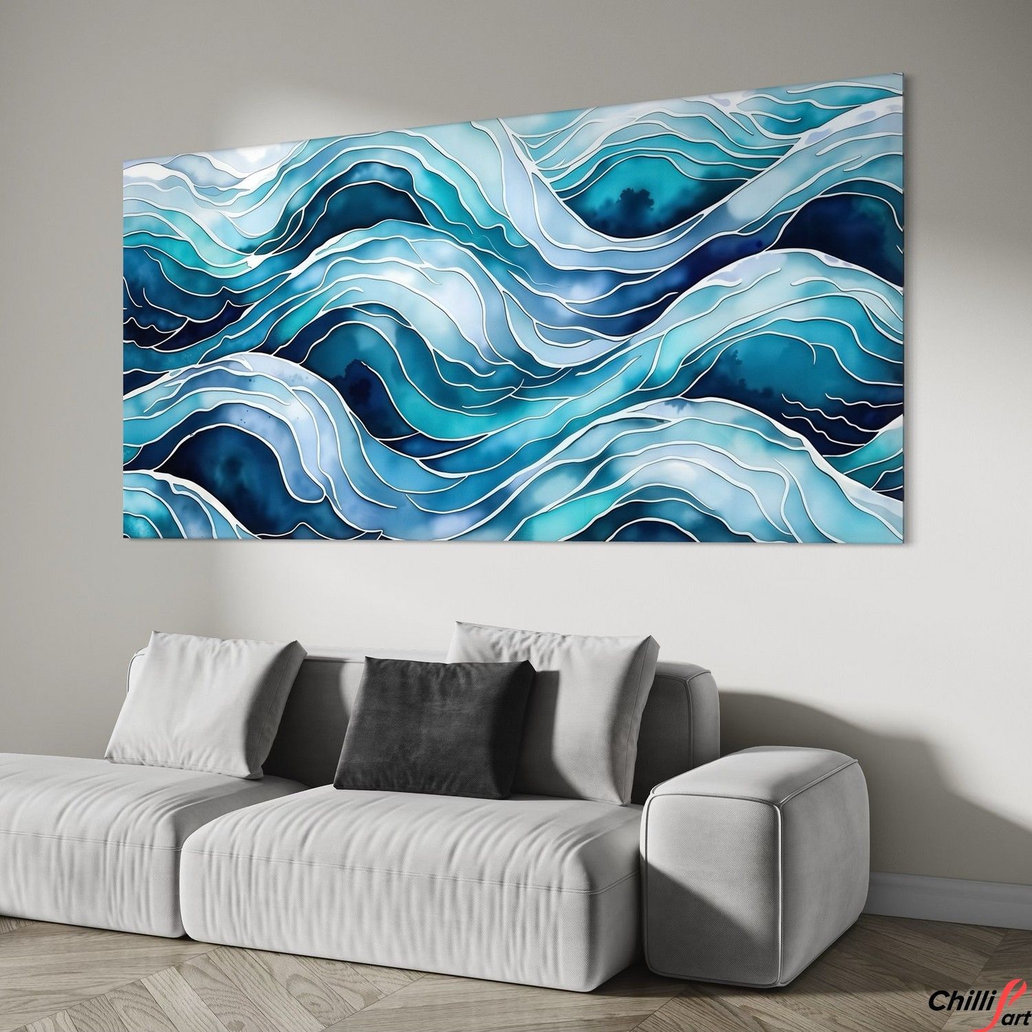 Картина Blue Wave Pattern Abstract
