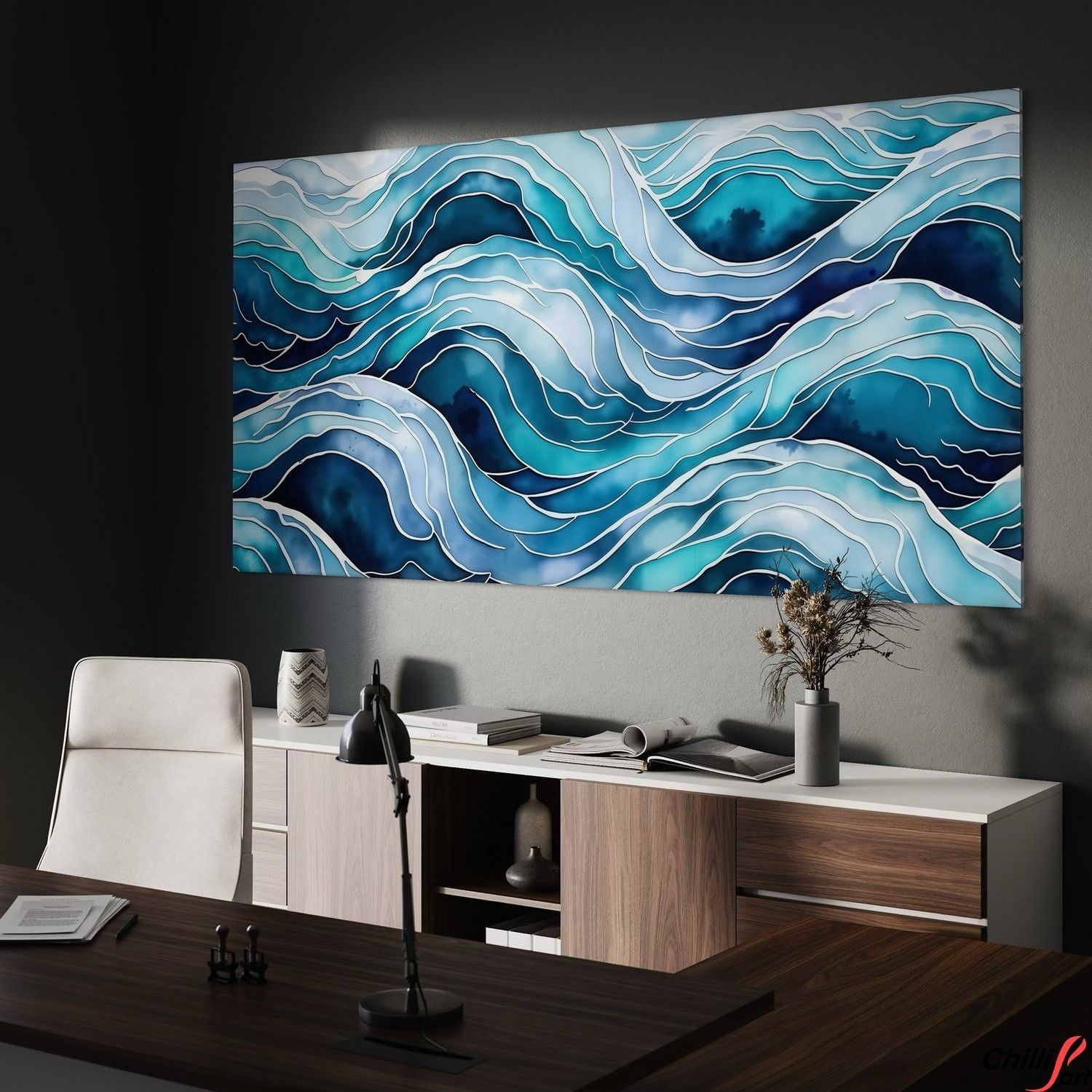 Картина Blue Wave Pattern Abstract