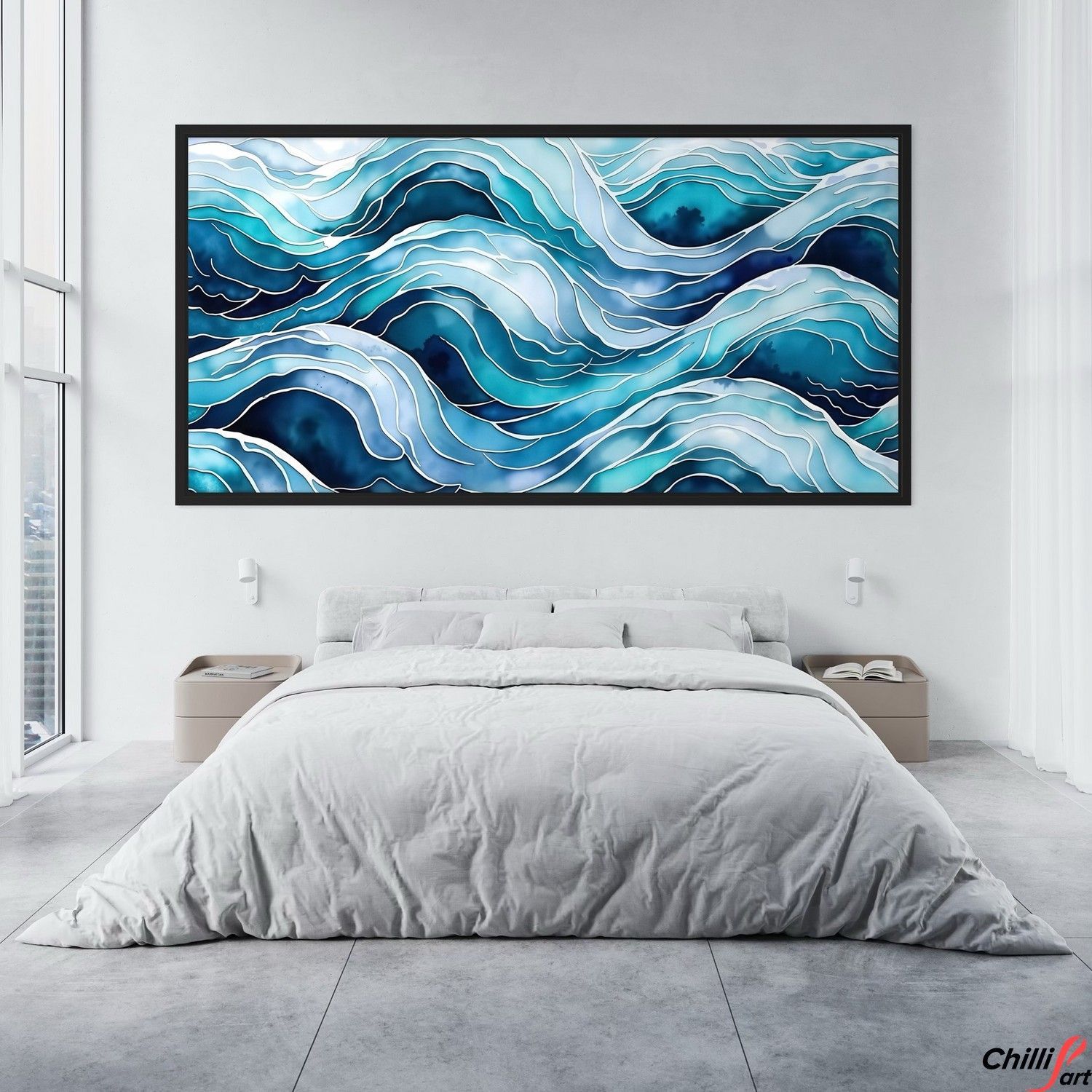 Картина Blue Wave Pattern Abstract