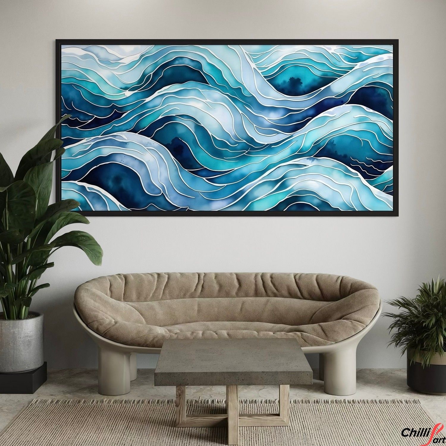 Картина Blue Wave Pattern Abstract